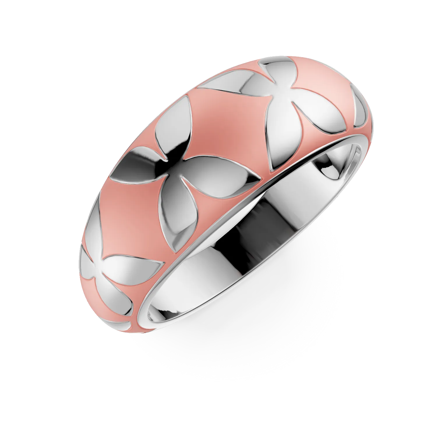 Inel din argint cu insertii roz