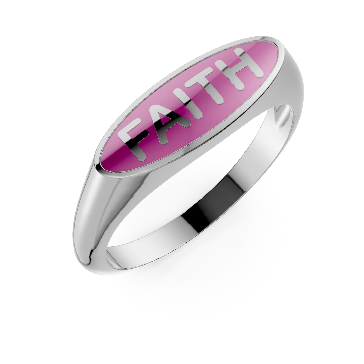Inel FAITH din argint cu insertii roz