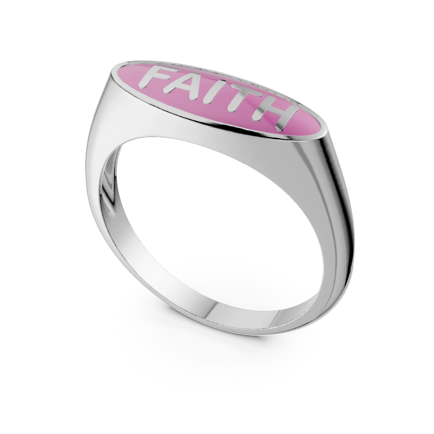 Inel FAITH din argint cu insertii roz