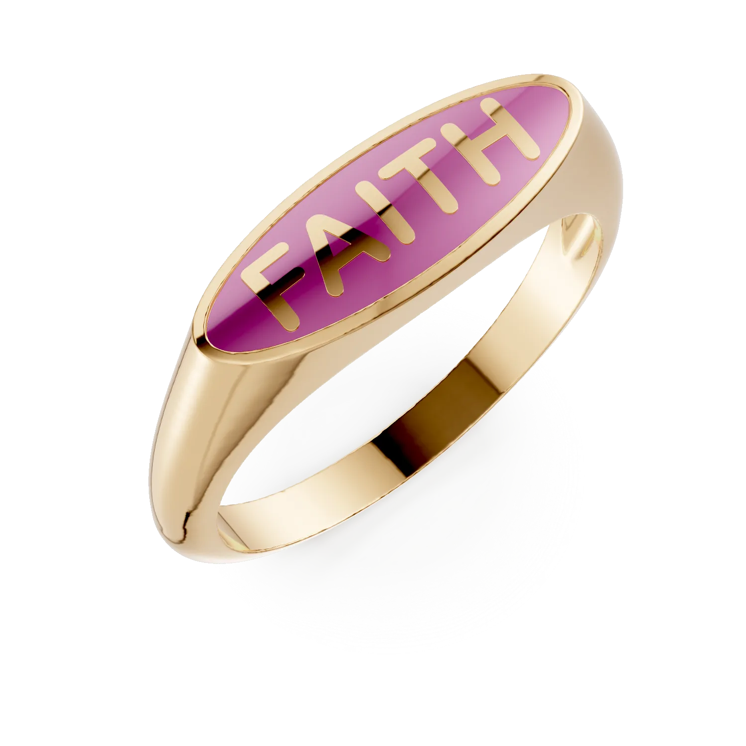 Inel FAITH din argint galben cu insertii roz