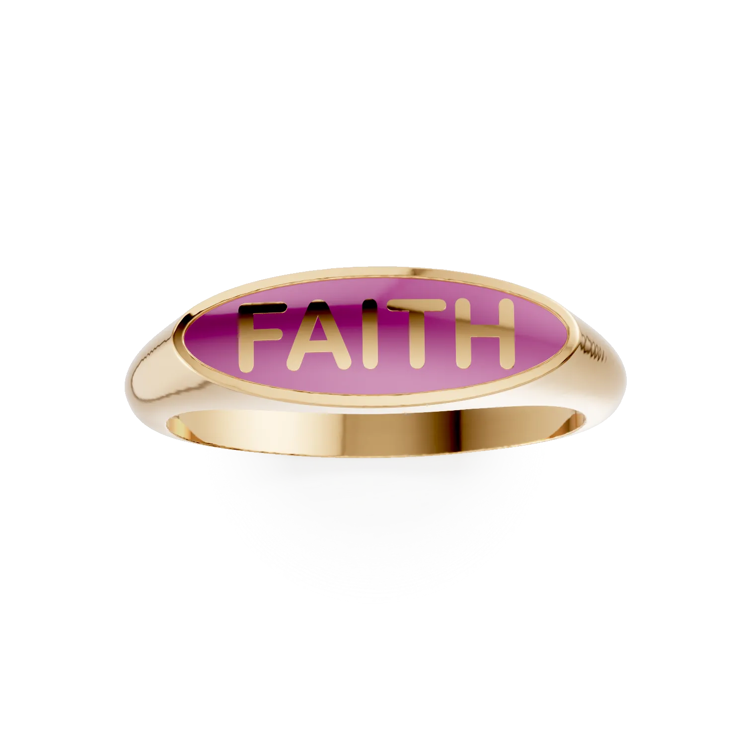 Inel FAITH din argint galben cu insertii roz - imagine 3