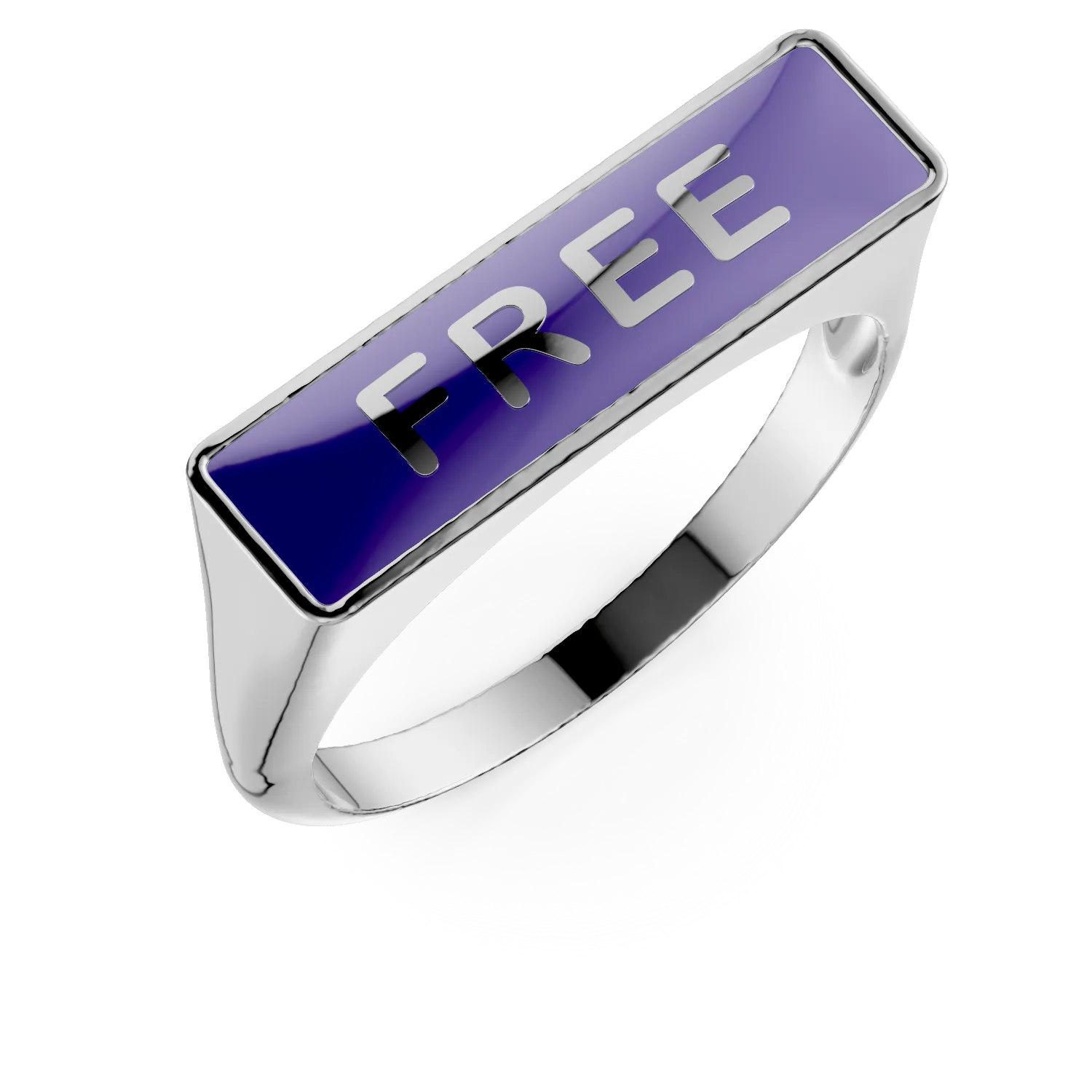 Inel free din argint cu insertii mov