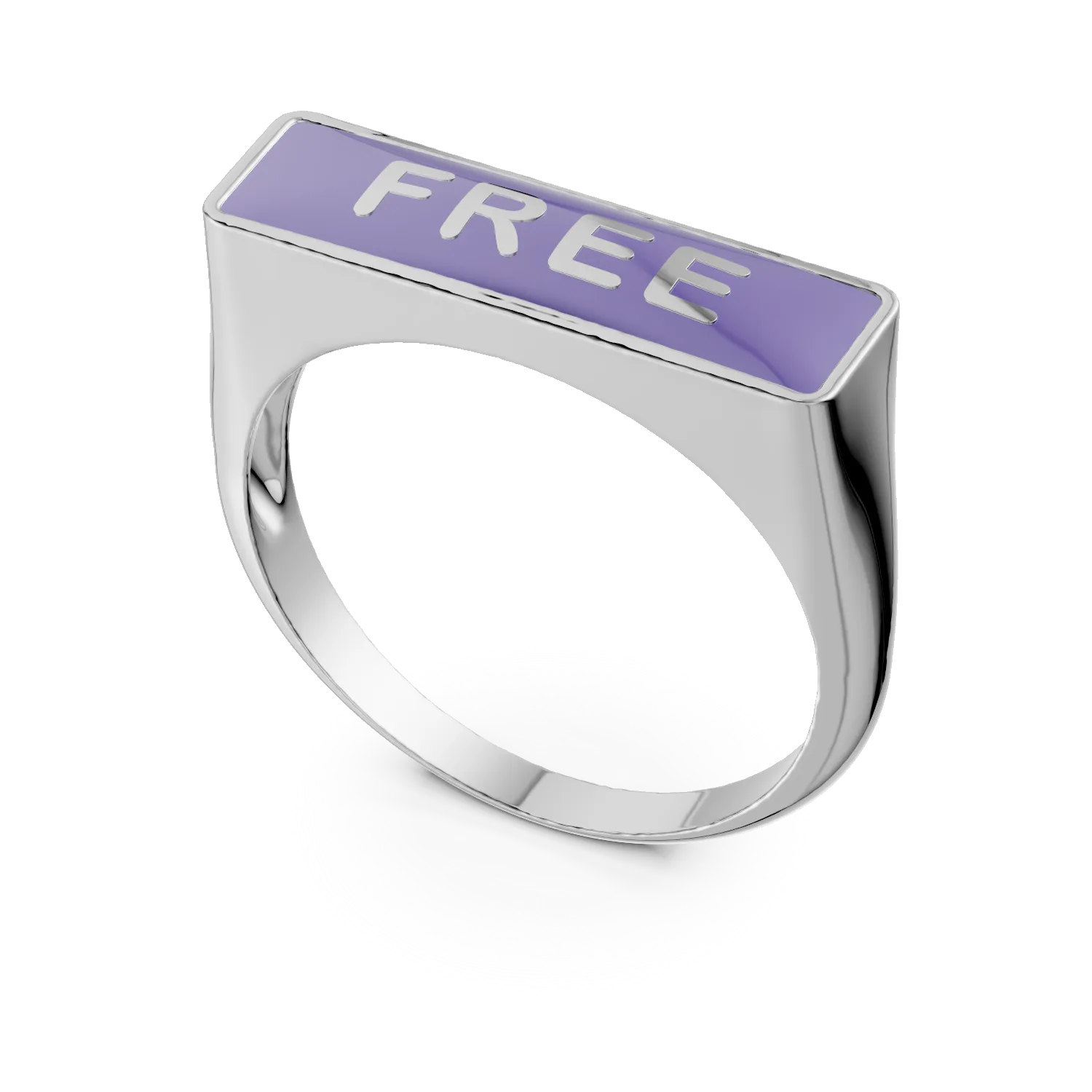 Inel FREE din argint cu insertii mov