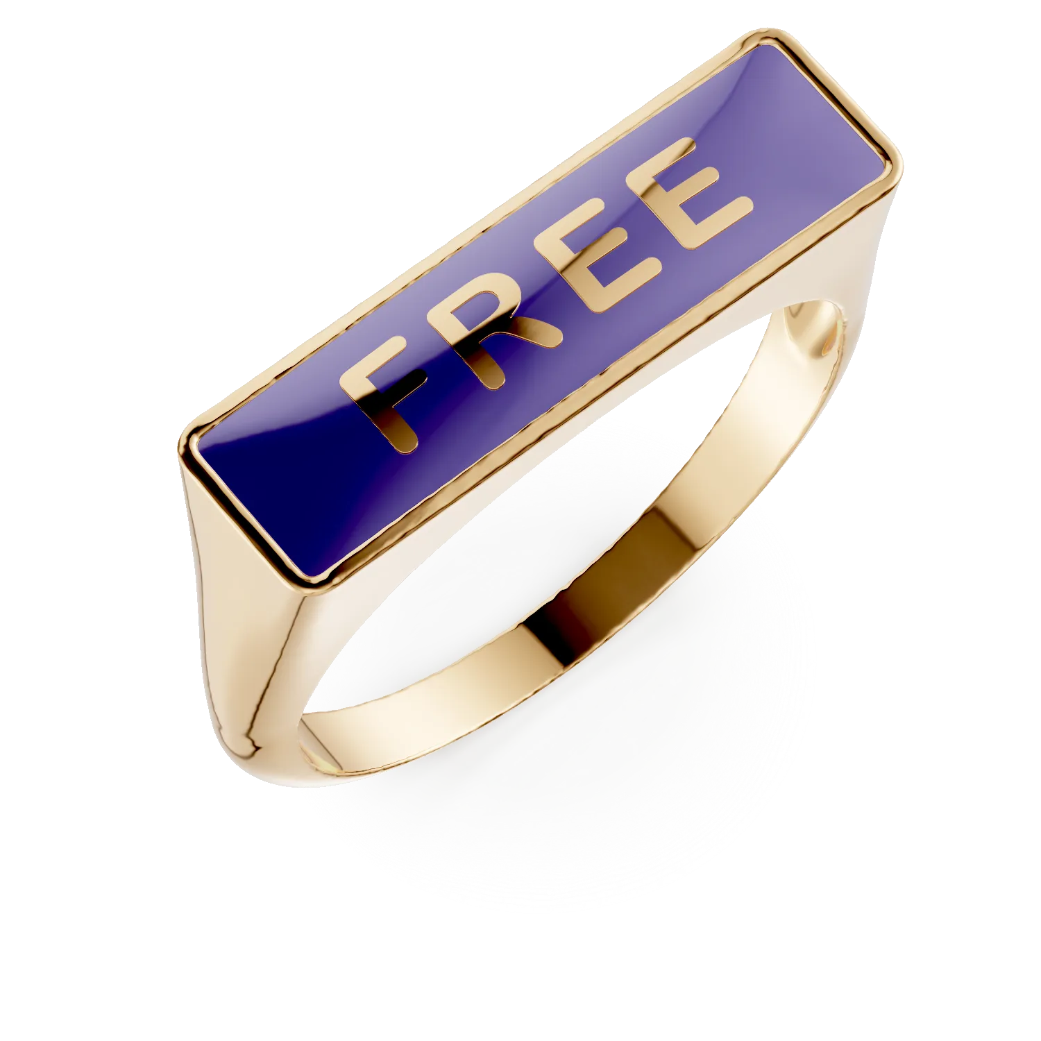 Inel FREE din argint galben cu insertii mov