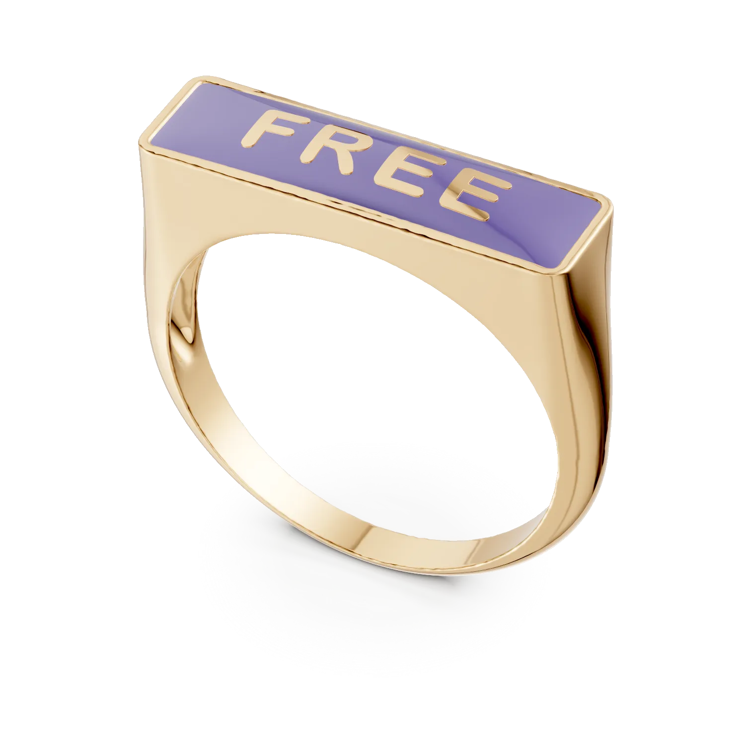 Inel FREE din argint galben cu insertii mov