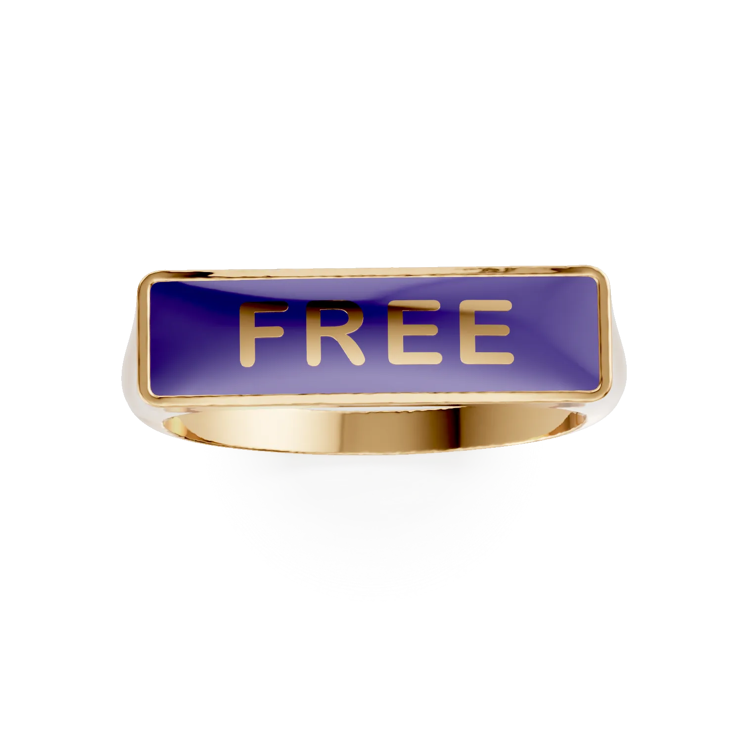Inel FREE din argint galben cu insertii mov