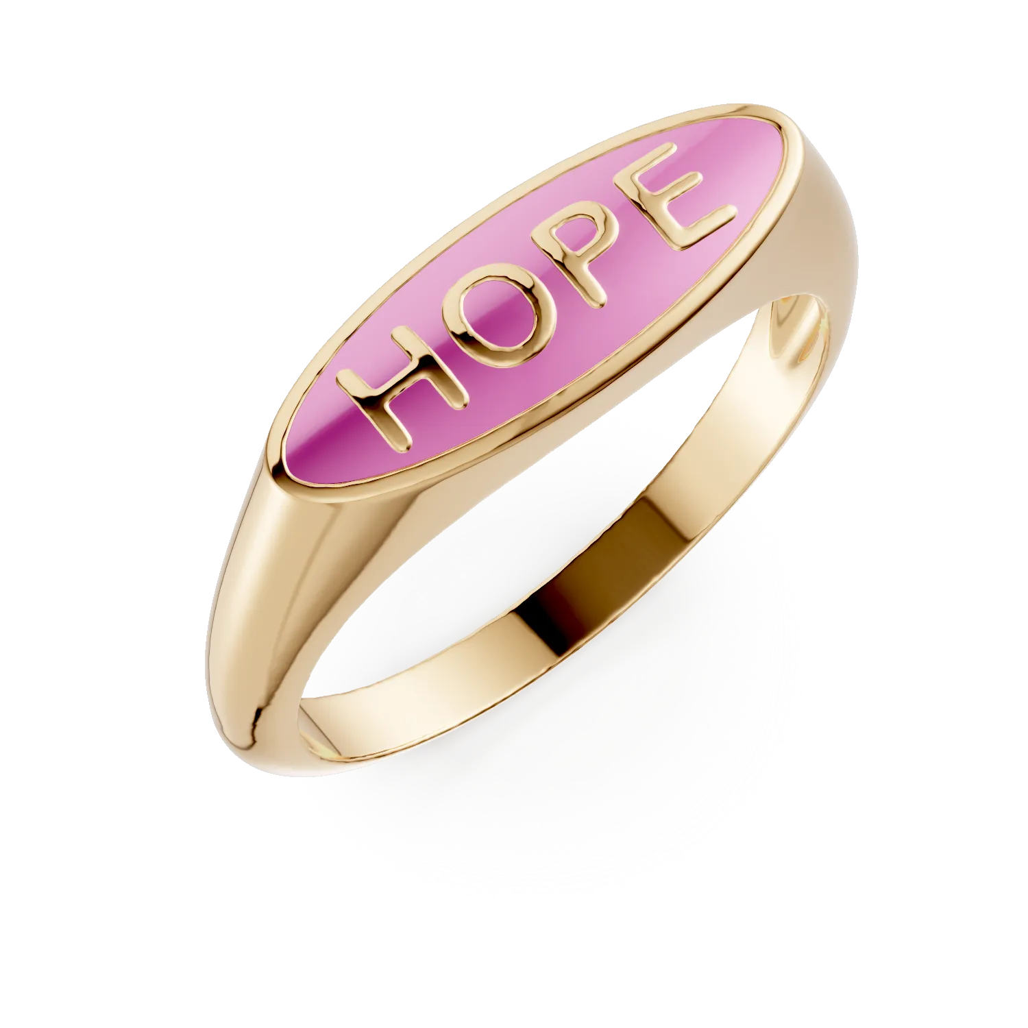Inel HOPE din argint galben cu insertii roz