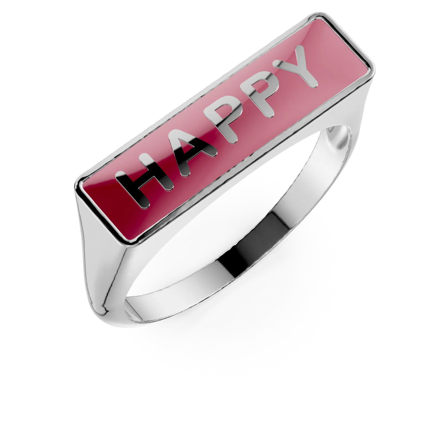 Inel HAPPY din argint cu insertii roz