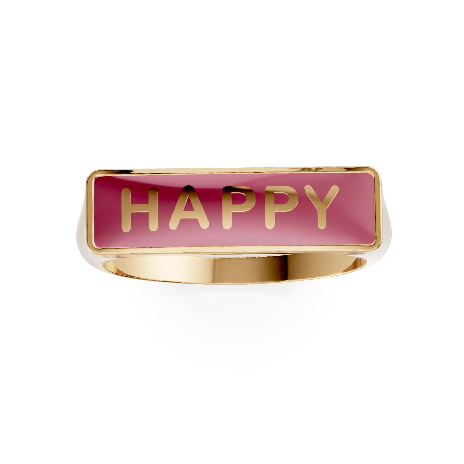 Inel HAPPY din argint galben cu insertii roz