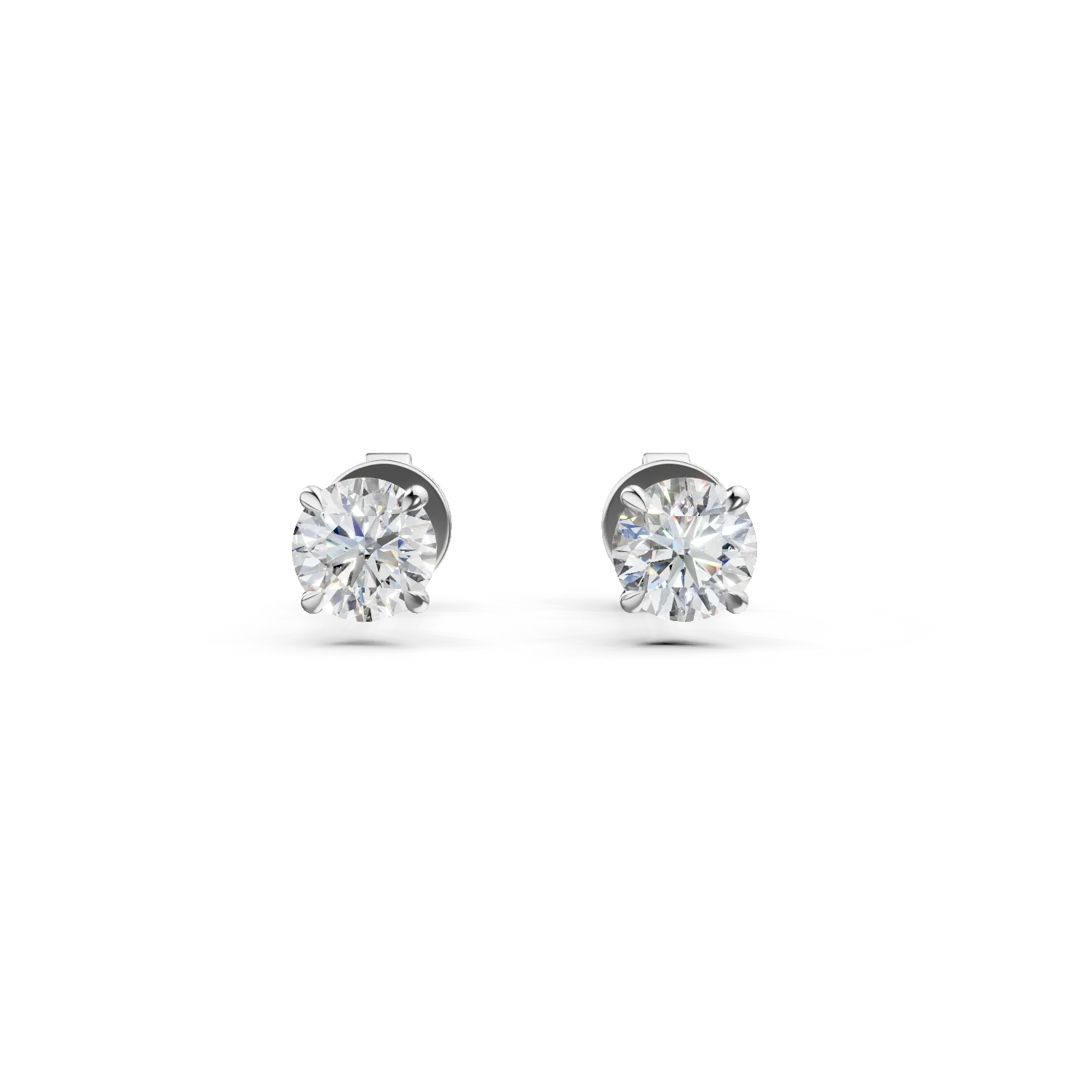Cercei din aur alb cu diamante solitaire de 1.54ct create in laborator