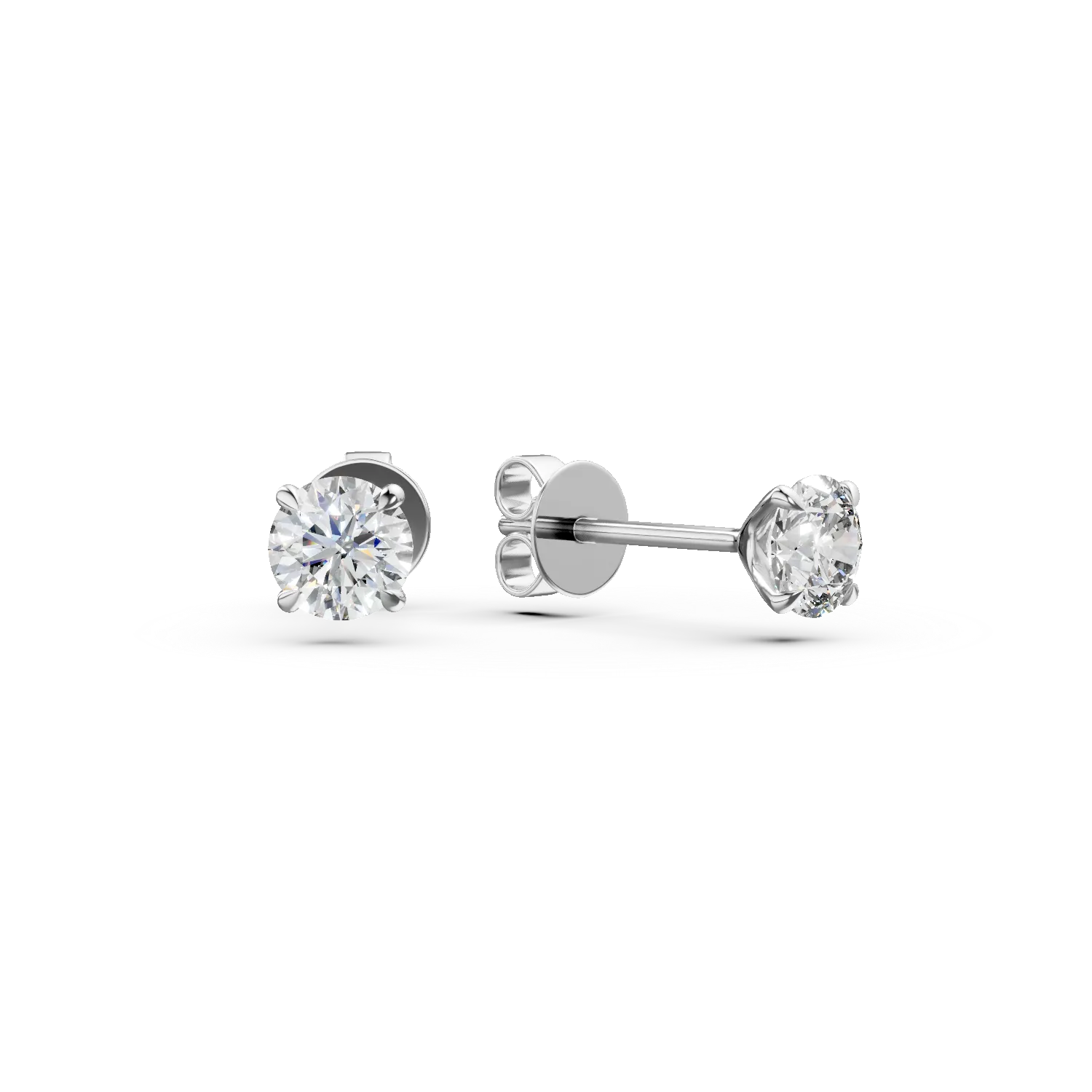 Cercei din aur alb cu diamante solitaire de 1.54ct create in laborator