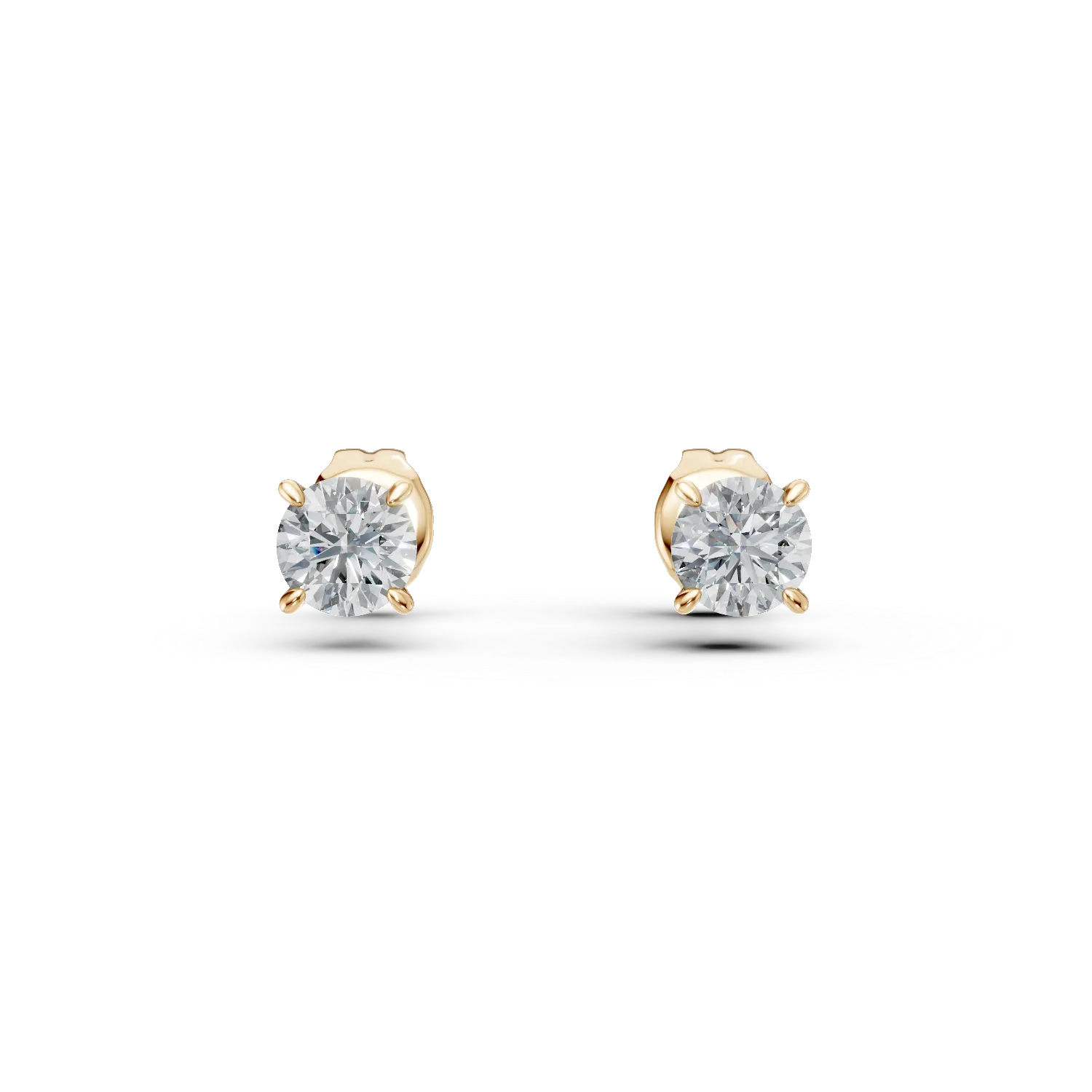 Cercei din aur galben cu diamante solitaire de 1.03ct create in laborator