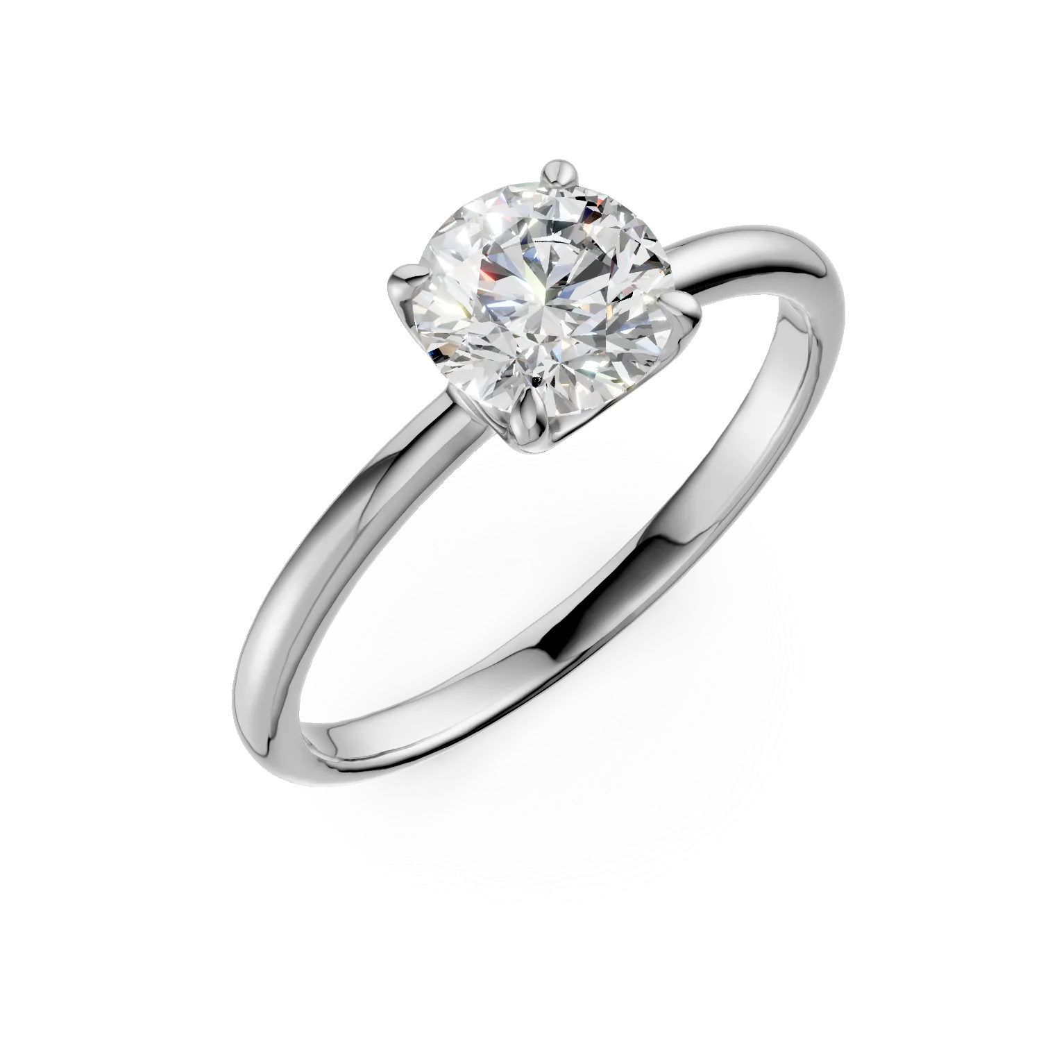 Inel de logodna din aur alb cu diamant solitaire de 1.03ct creat in laborator