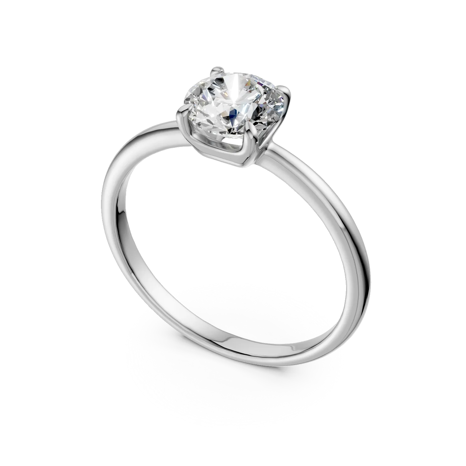 Inel de logodna din aur alb cu diamant solitaire de 1.03ct creat in laborator