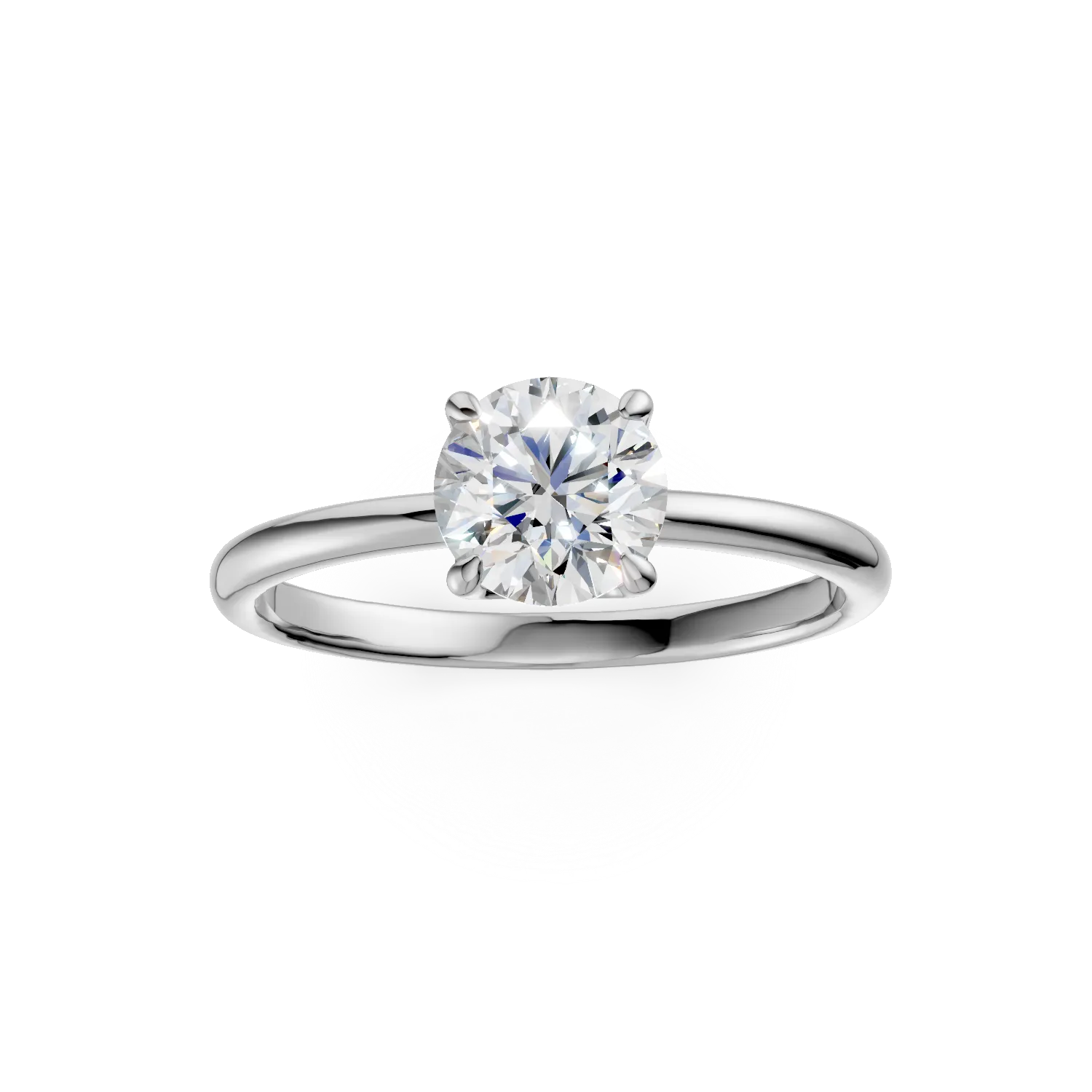 Inel de logodna din aur alb cu diamant solitaire de 1.03ct creat in laborator