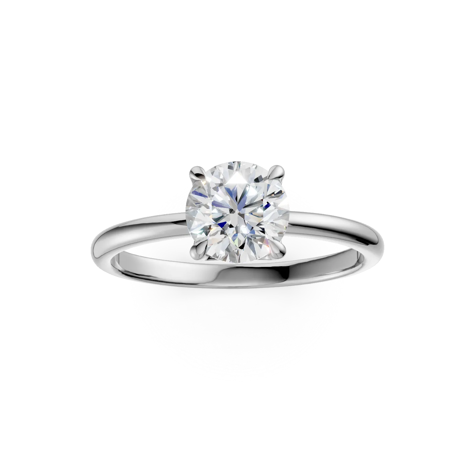 Inel de logodna din aur alb cu diamant solitaire de 1.5ct creat in laborator