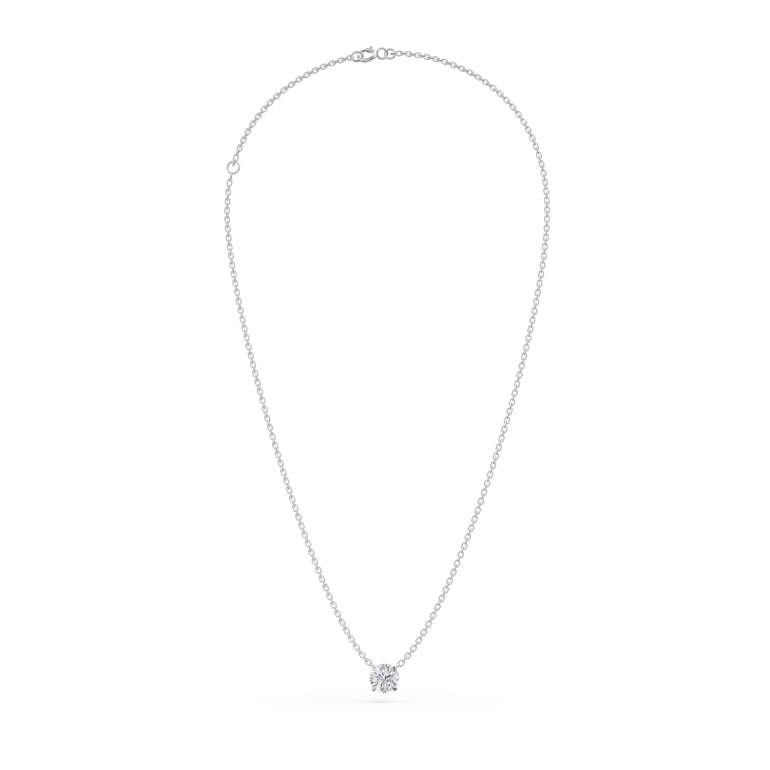 Colier din aur alb cu diamant solitaire de 1.04ct creat in laborator