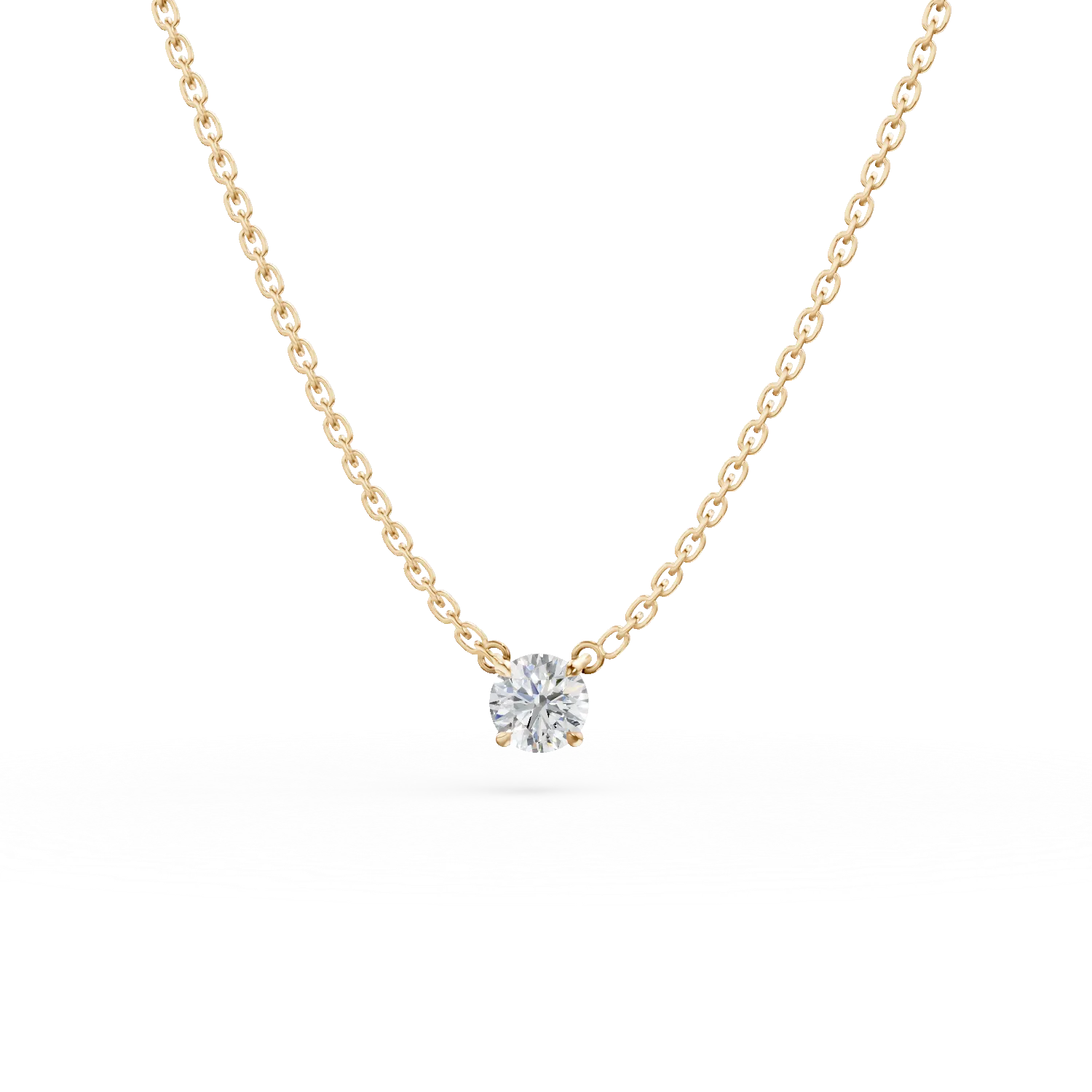 Colier din aur galben cu diamant solitaire de 1.5ct creat in laborator