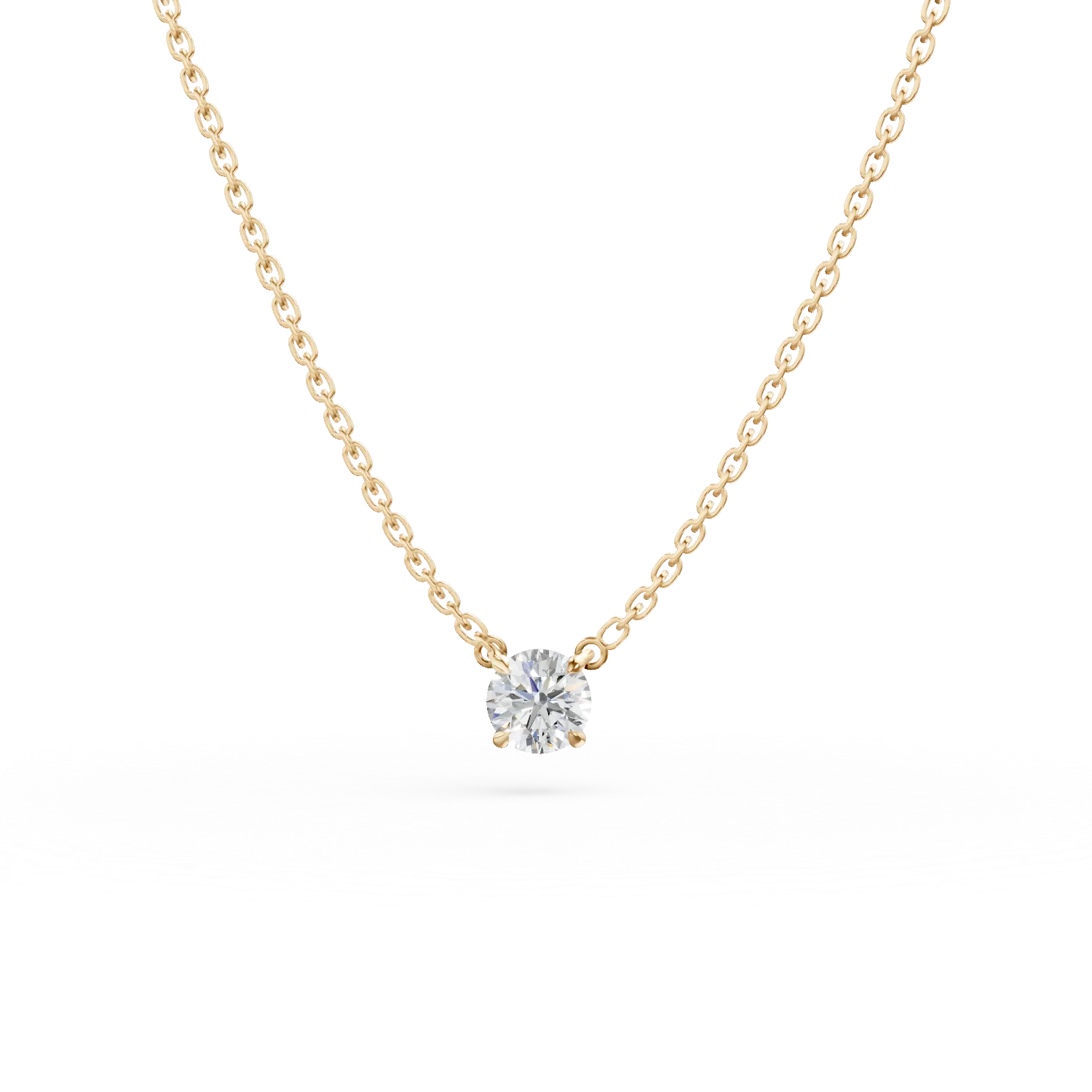 Colier din aur galben cu diamant solitaire de 2.05ct creat in laborator