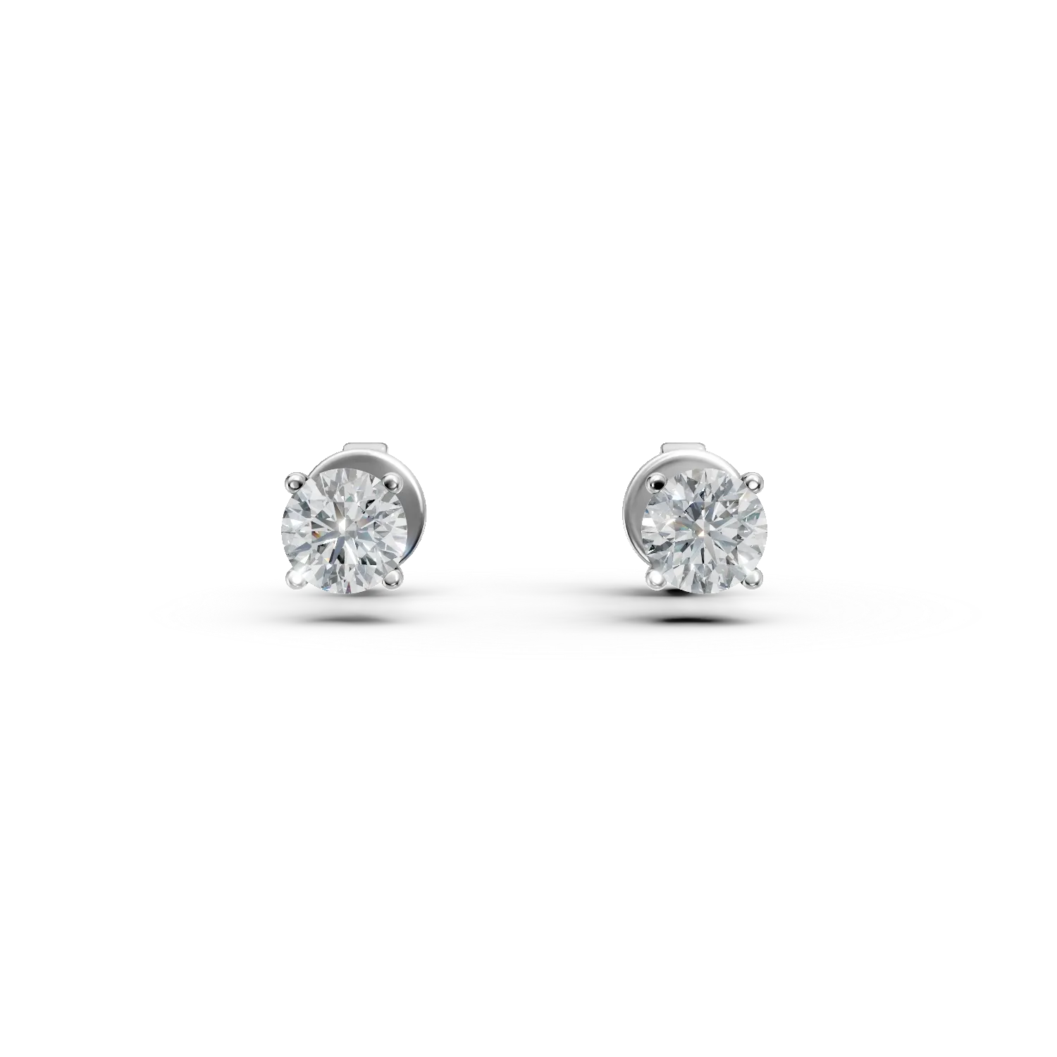 Cercei din aur alb cu diamante solitaire de 0.6ct create in laborator taietura rotunda