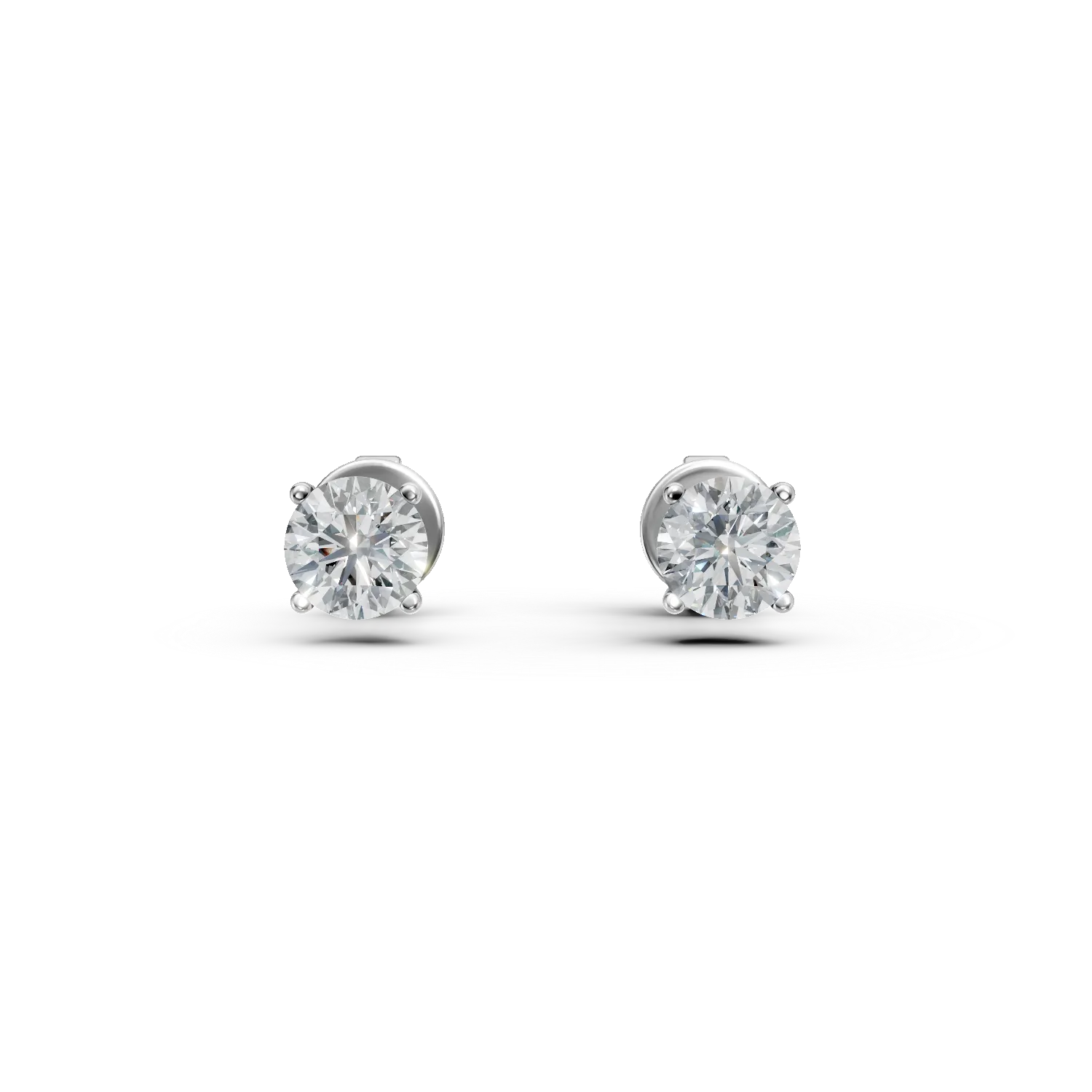 Cercei din aur alb cu diamante solitaire de 0.8ct create in laborator taietura rotunda