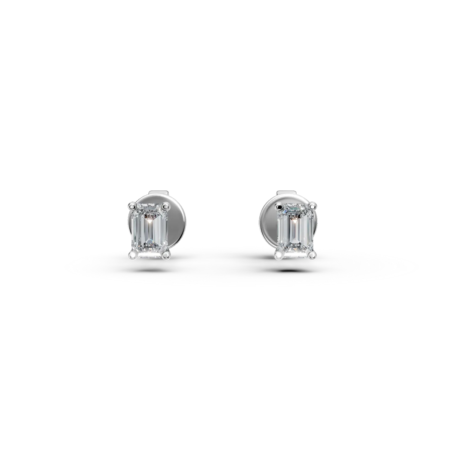 Cercei din aur alb cu diamante solitaire de 0.4ct create in laborator