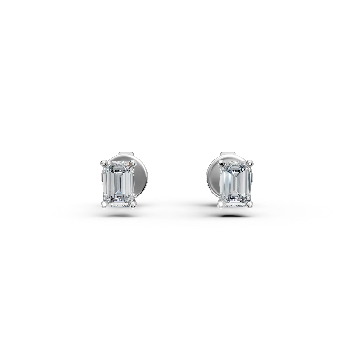 Cercei din aur alb cu diamante solitaire de 0.5ct create in laborator
