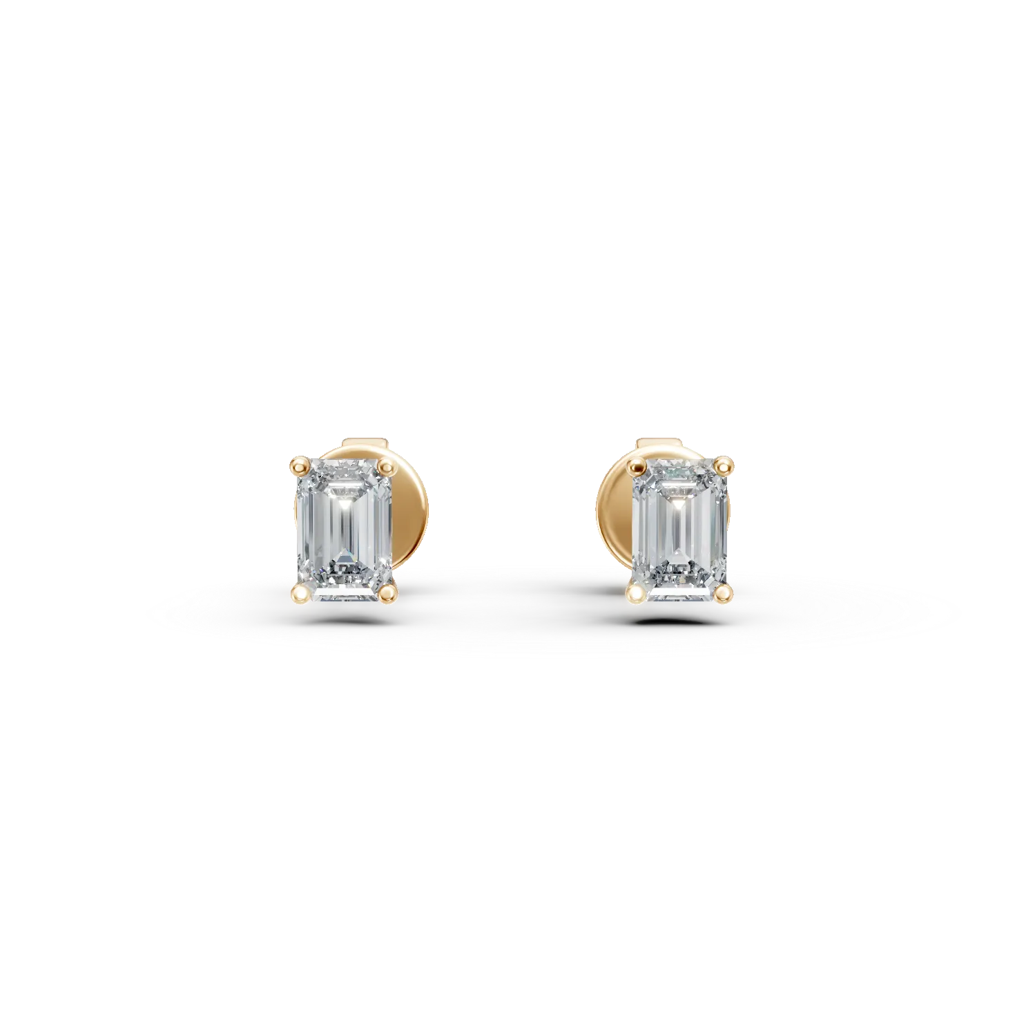 Cercei din aur galben cu diamante de 0.6ct create in laborator