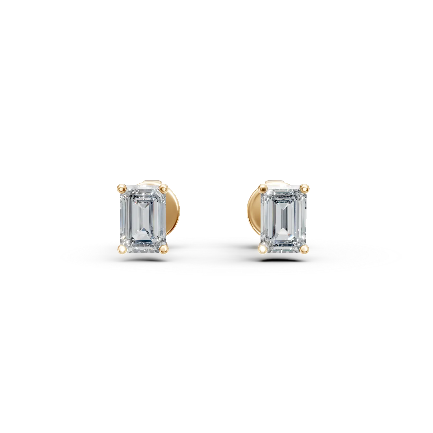 Cercei din aur galben cu diamante solitaire de 0.8ct create in laborator