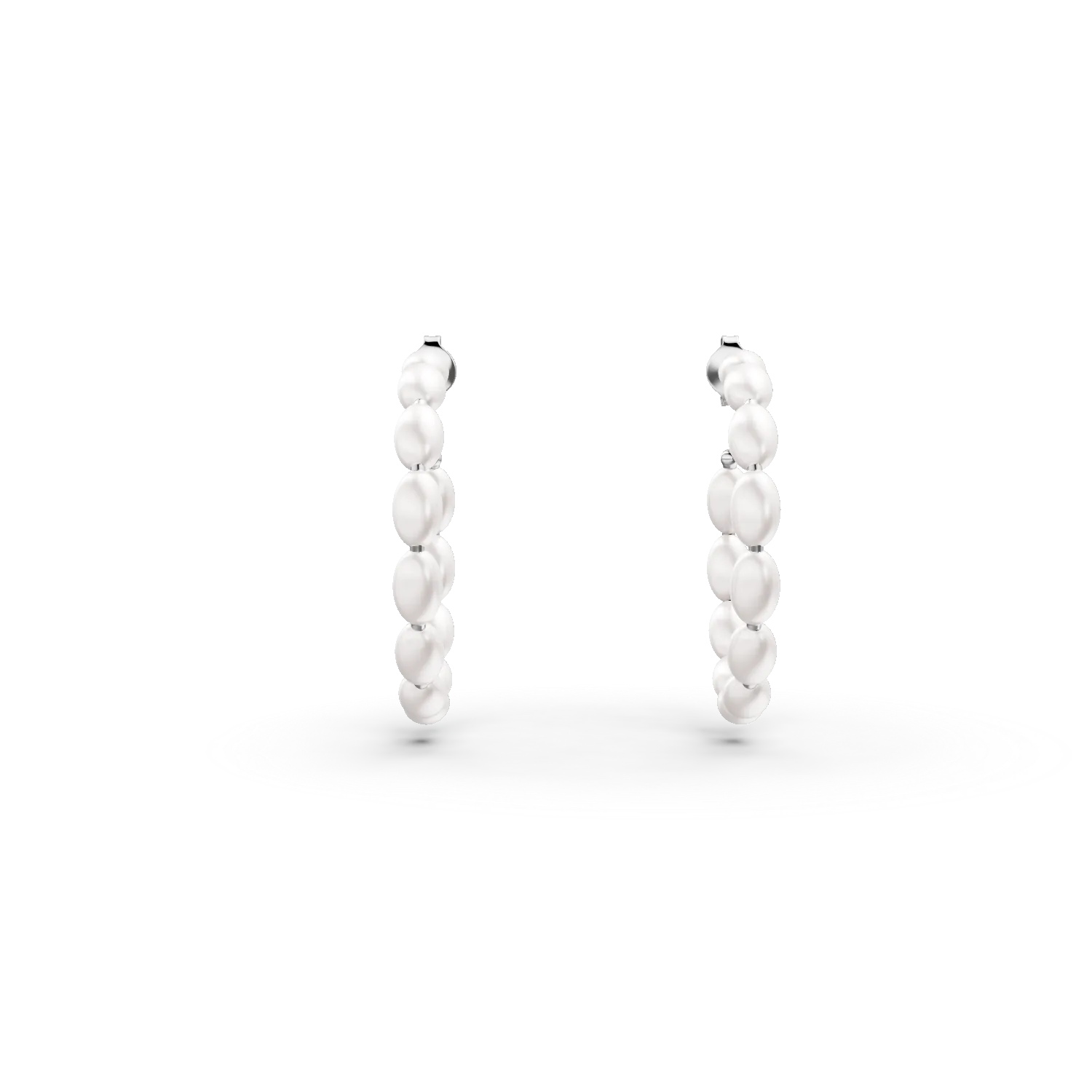 Cercei creole din argint cu perle de cultura