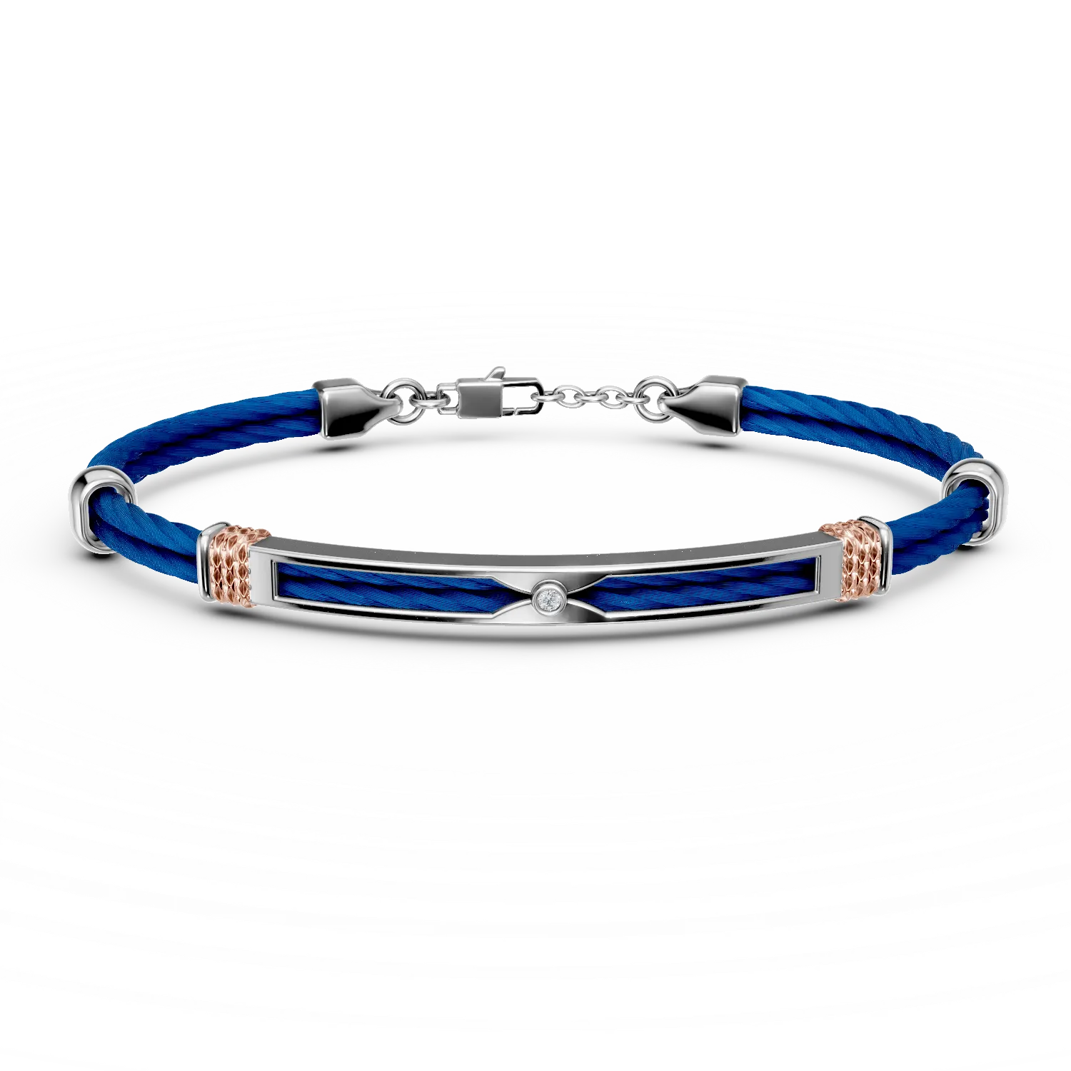 Bratara din otel cu diamant de 0.01ct pentru barbati