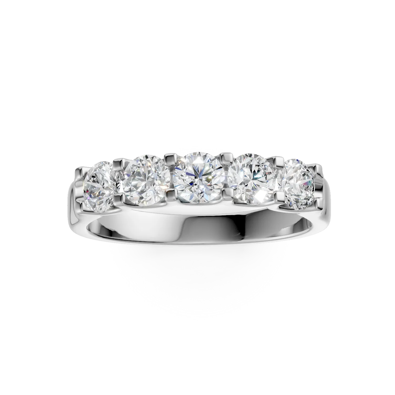 Inel semi eternity din aur alb cu diamante de 1ct create in laborator