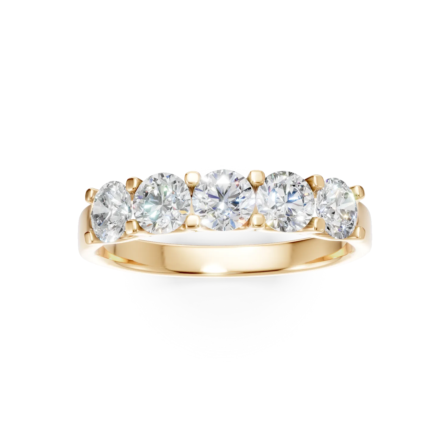 Inel semi eternity din aur galben cu diamante de 1ct create in laborator