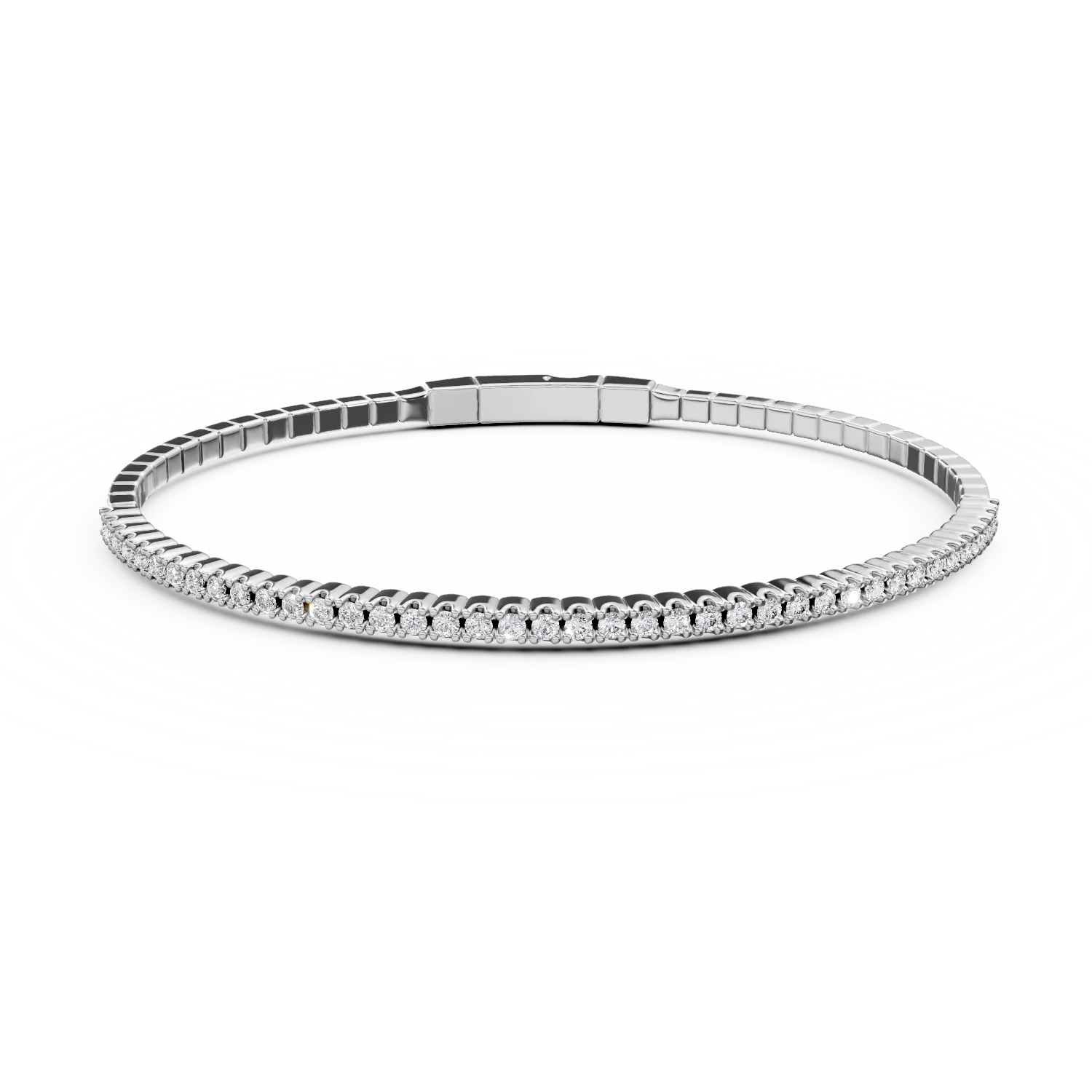 Bratara fixa din aur alb cu diamante de 0.75ct create in laborator
