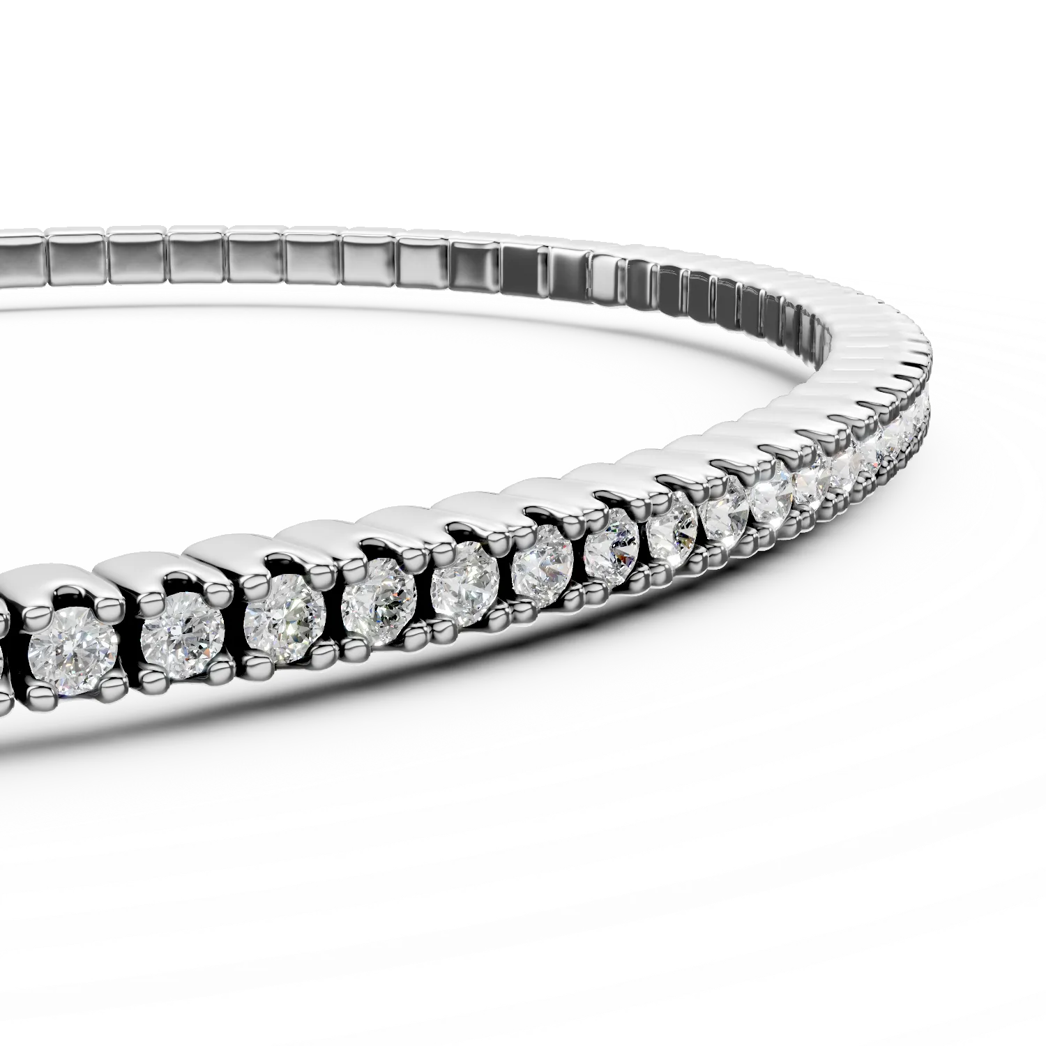 Bratara fixa din aur alb cu diamante de 0.75ct create in laborator