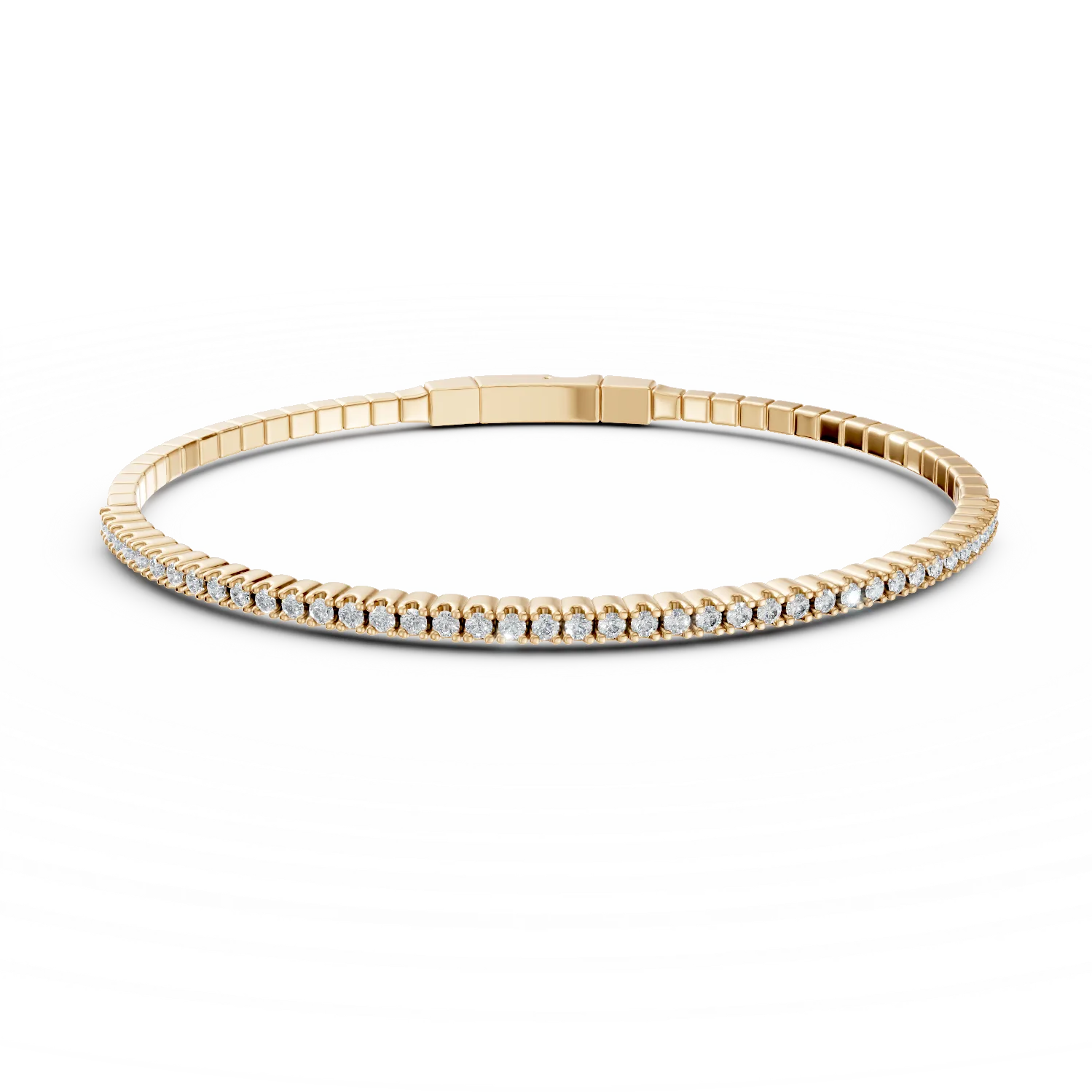 Bratara fixa din aur galben cu diamante de 0.7ct create in laborator