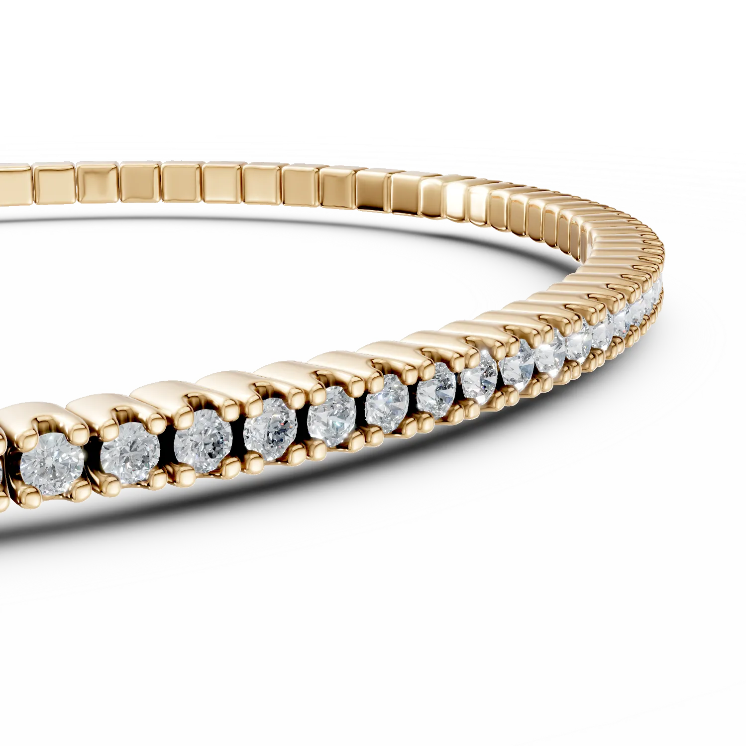 Bratara fixa din aur galben cu diamante de 0.7ct create in laborator
