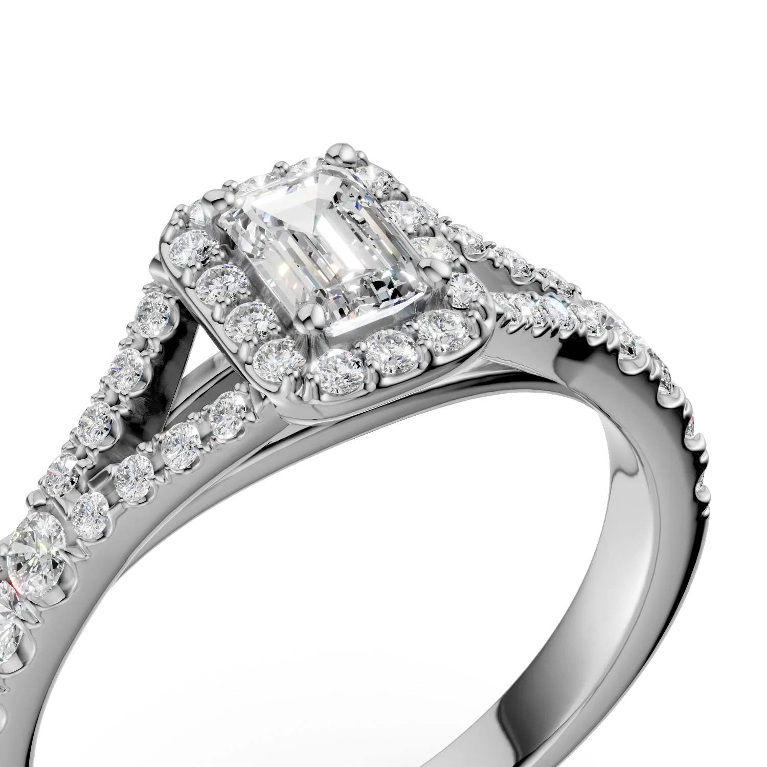 Inel clasic din aur alb cu diamante de 0.8ct create in laborator - imagine 4