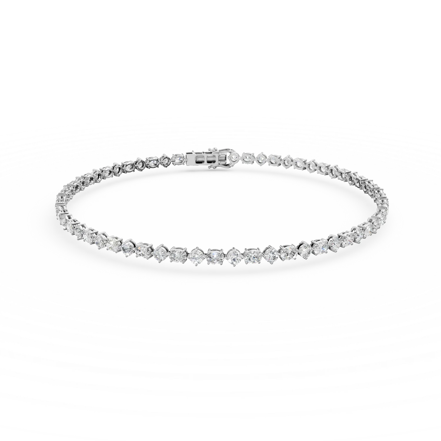 Bratara tennis din aur alb cu diamante de 6.61ct create in laborator