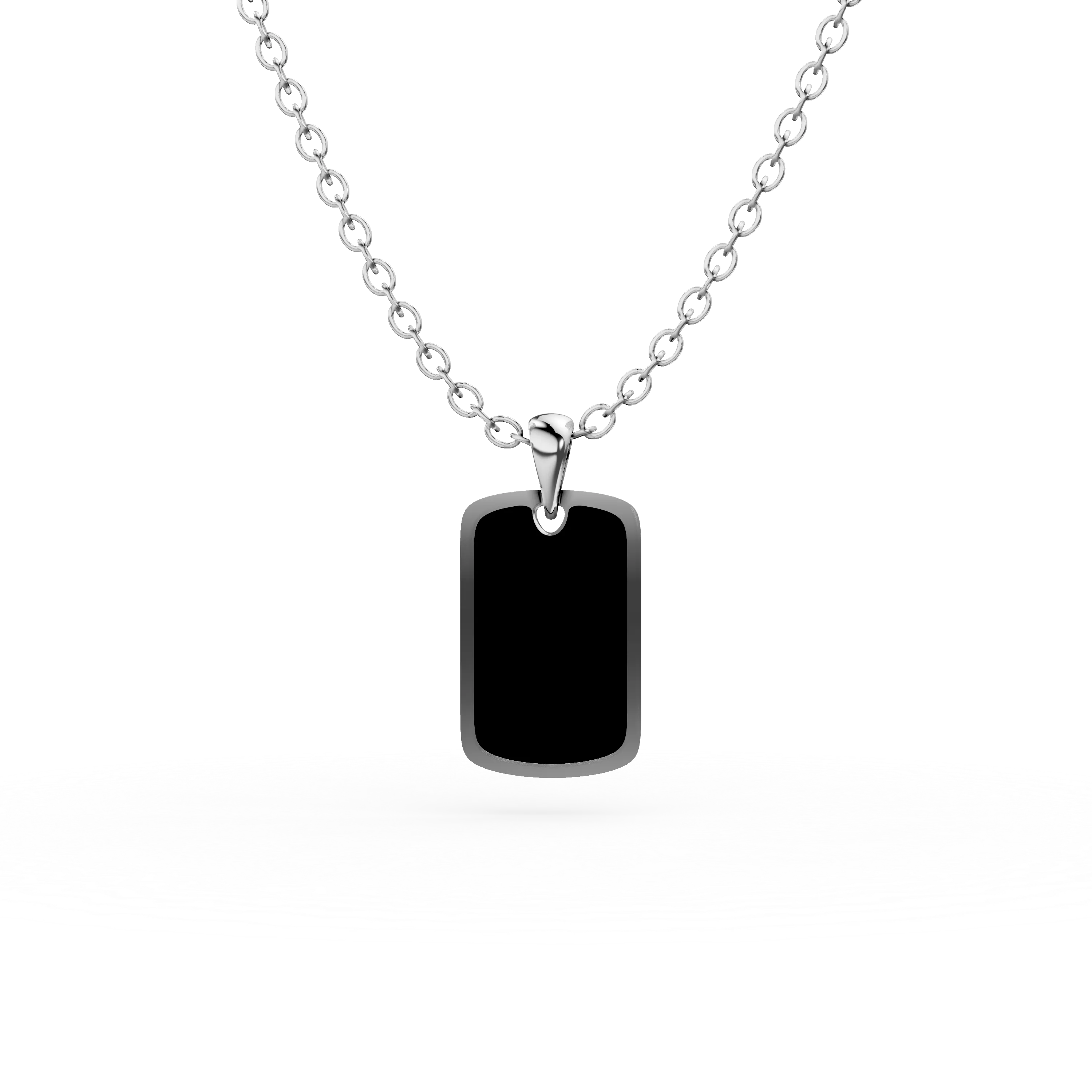 Lant cu pandantiv geometric din otel pentru barbati