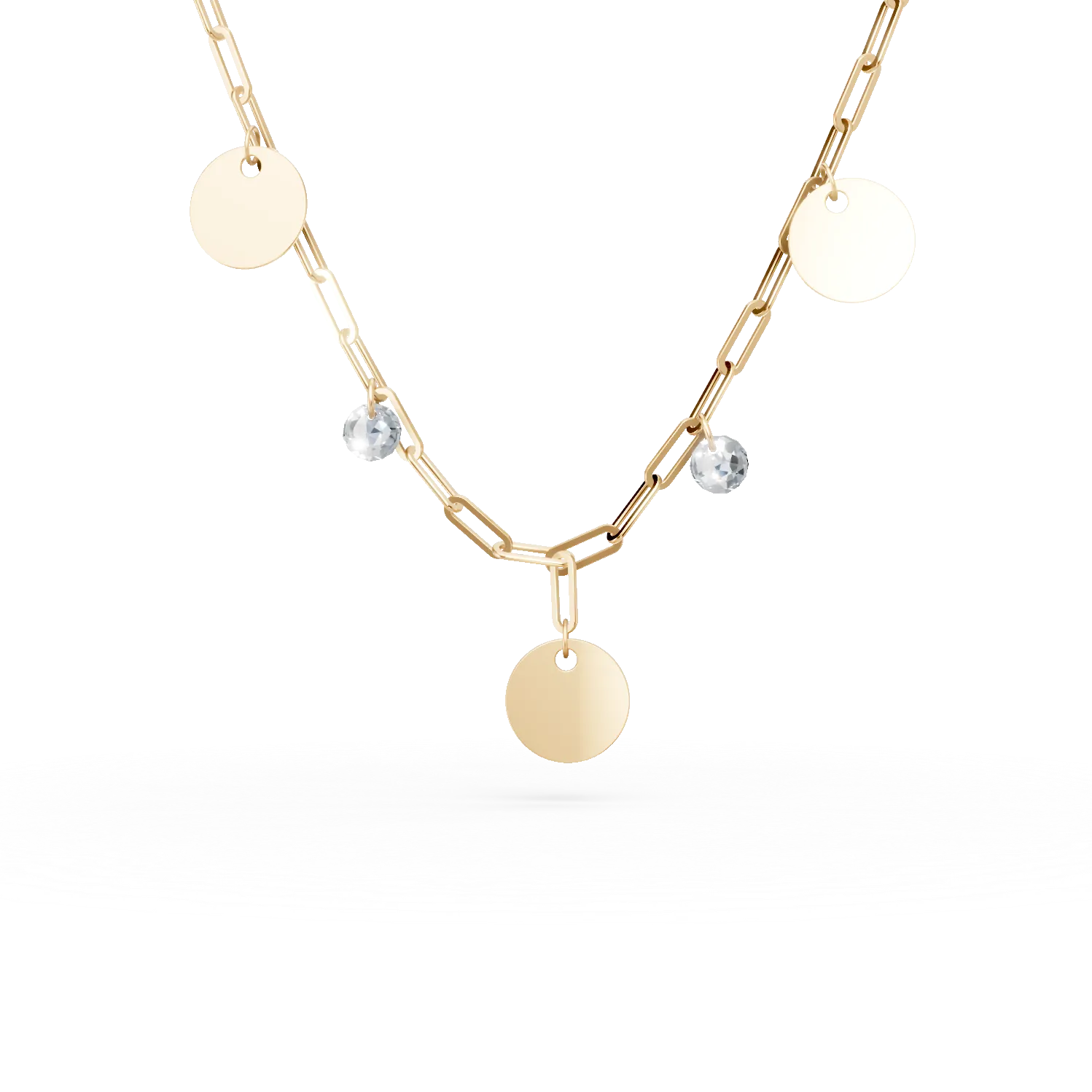 Colier cu charmuri din argint galben