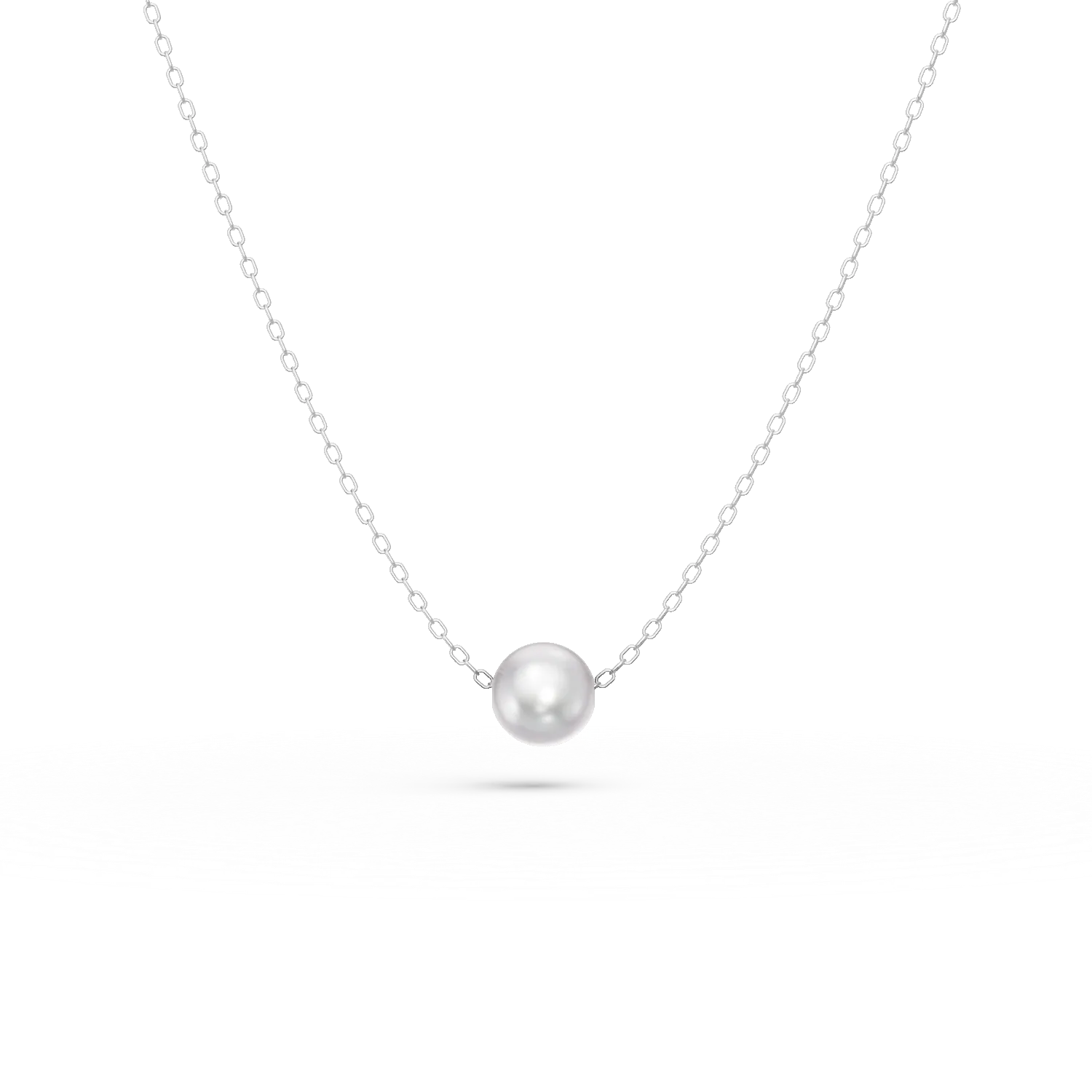 Colier minimalist din argint cu perla sintetica - imagine 6