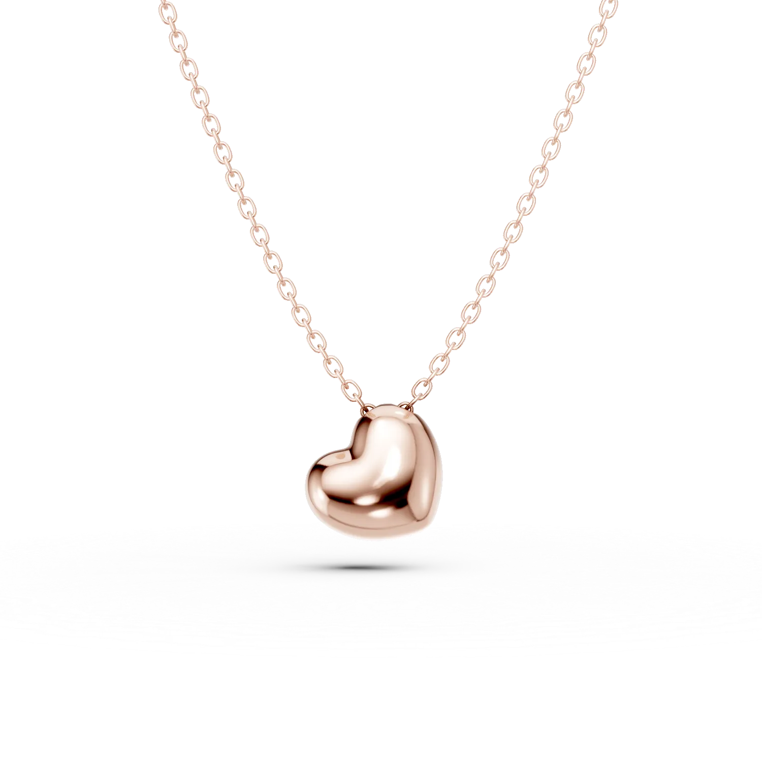 Lant cu pandantiv inima din argint roz