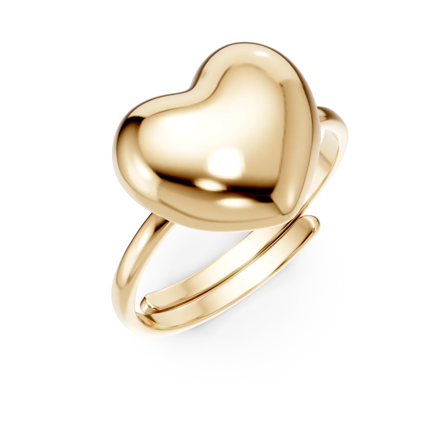 Inel cu inima din argint galben