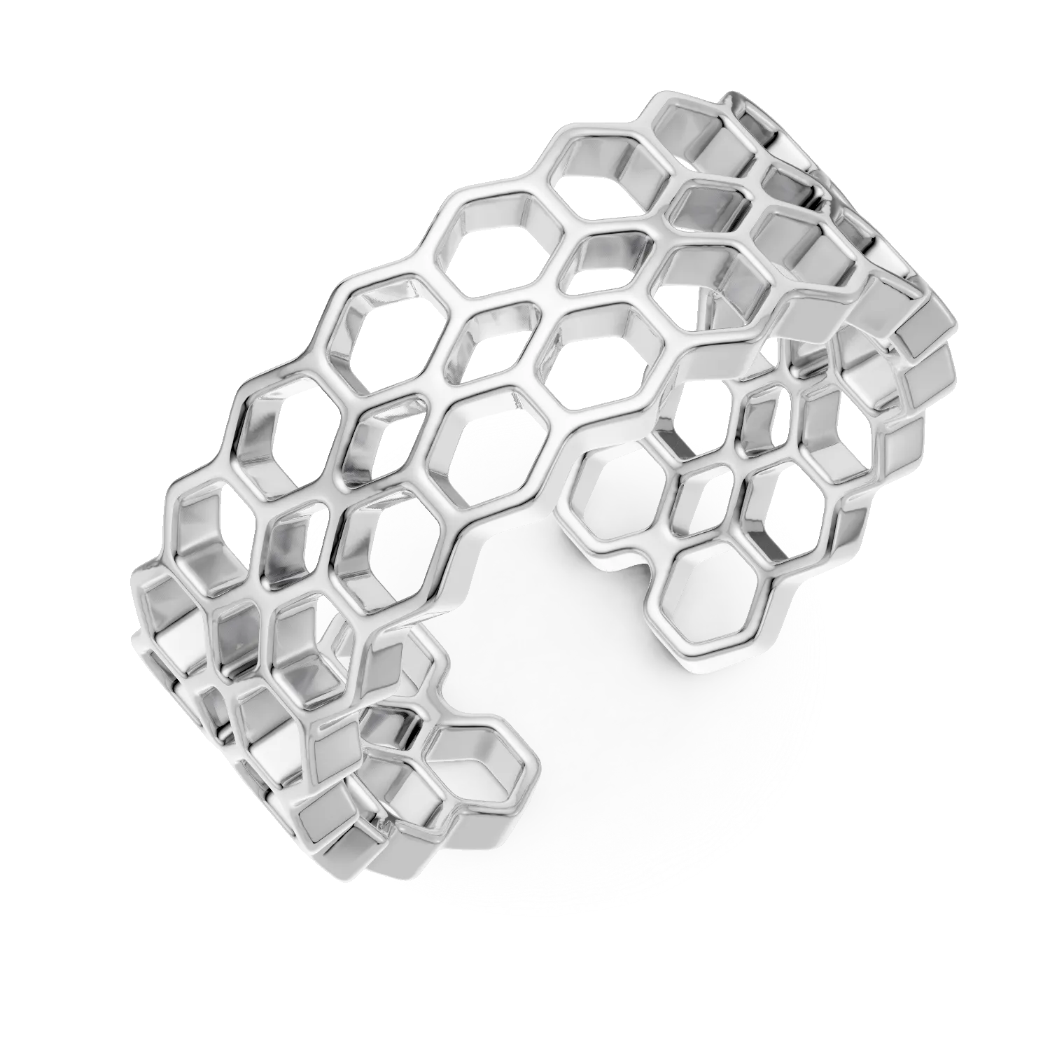 Inel geometric din argint