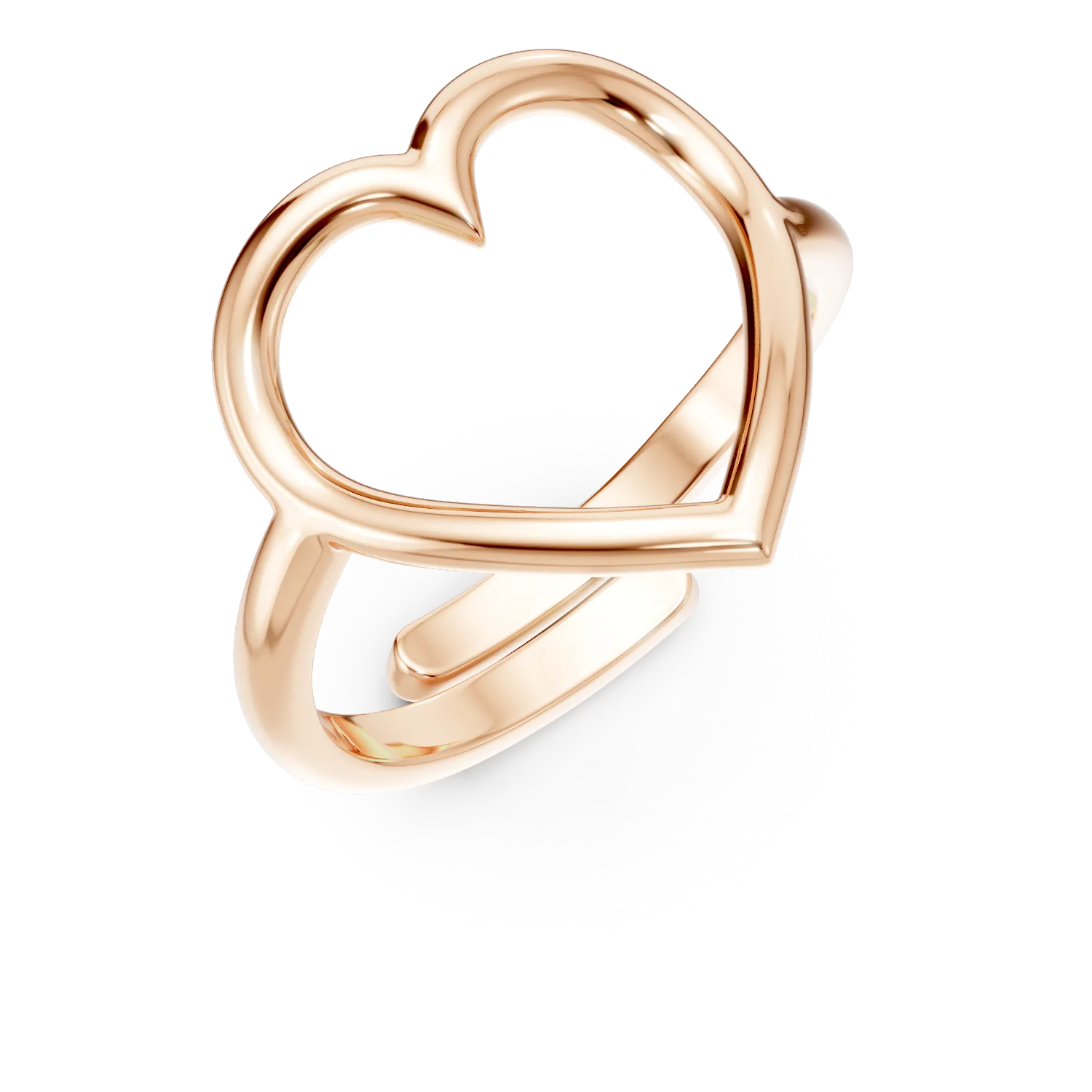 Inel cu inima din argint roz