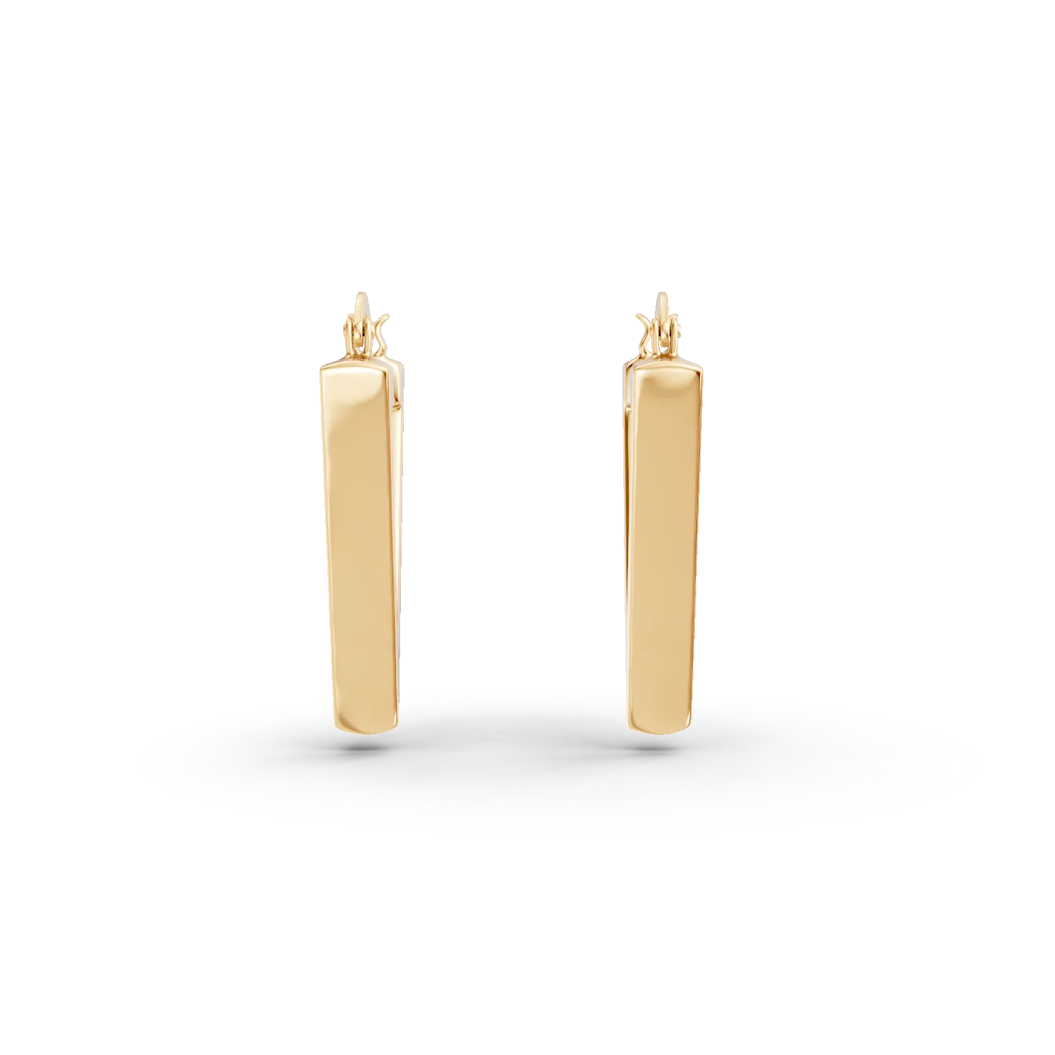 Cercei triunghiulari din argint galben