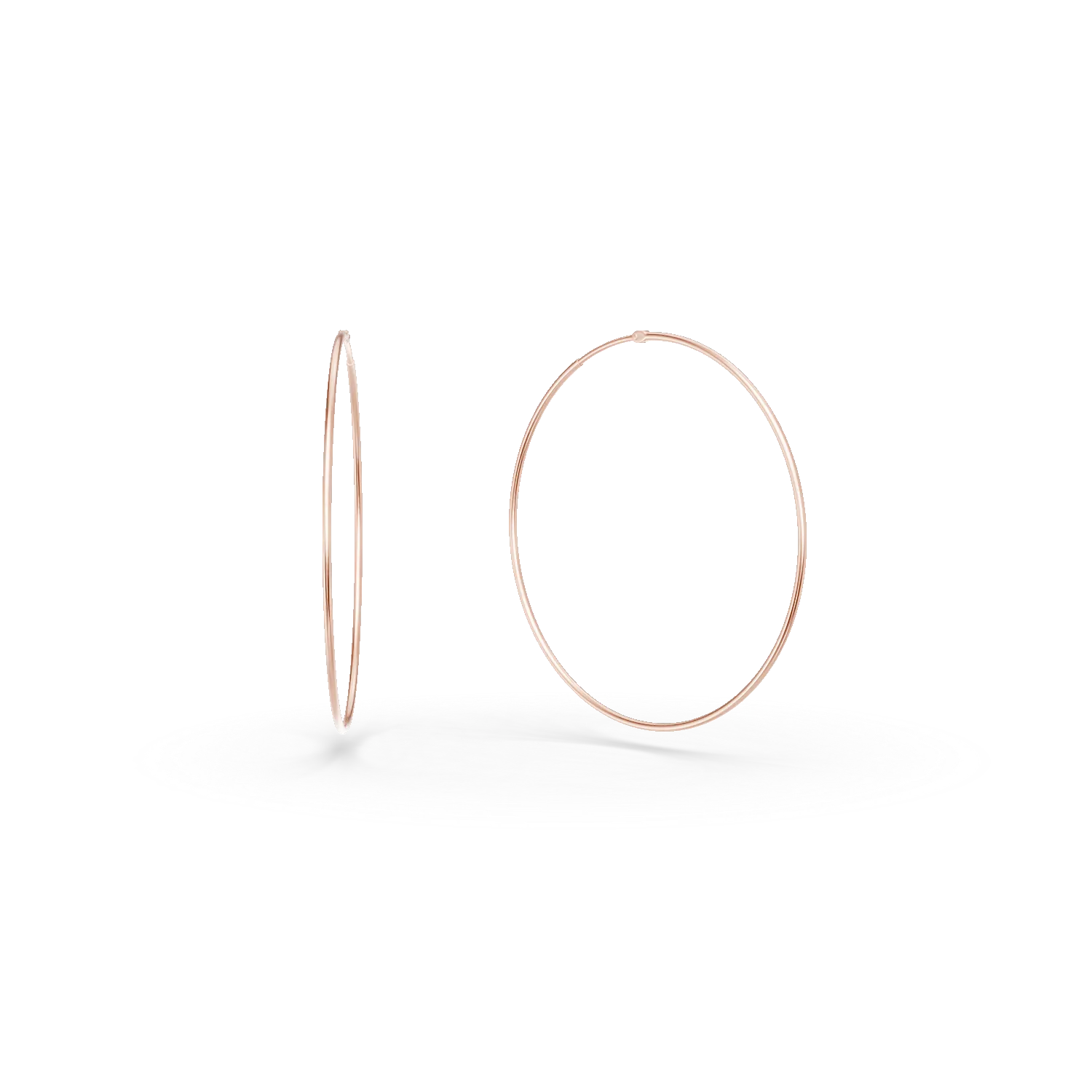 Cercei hoop din argint roz