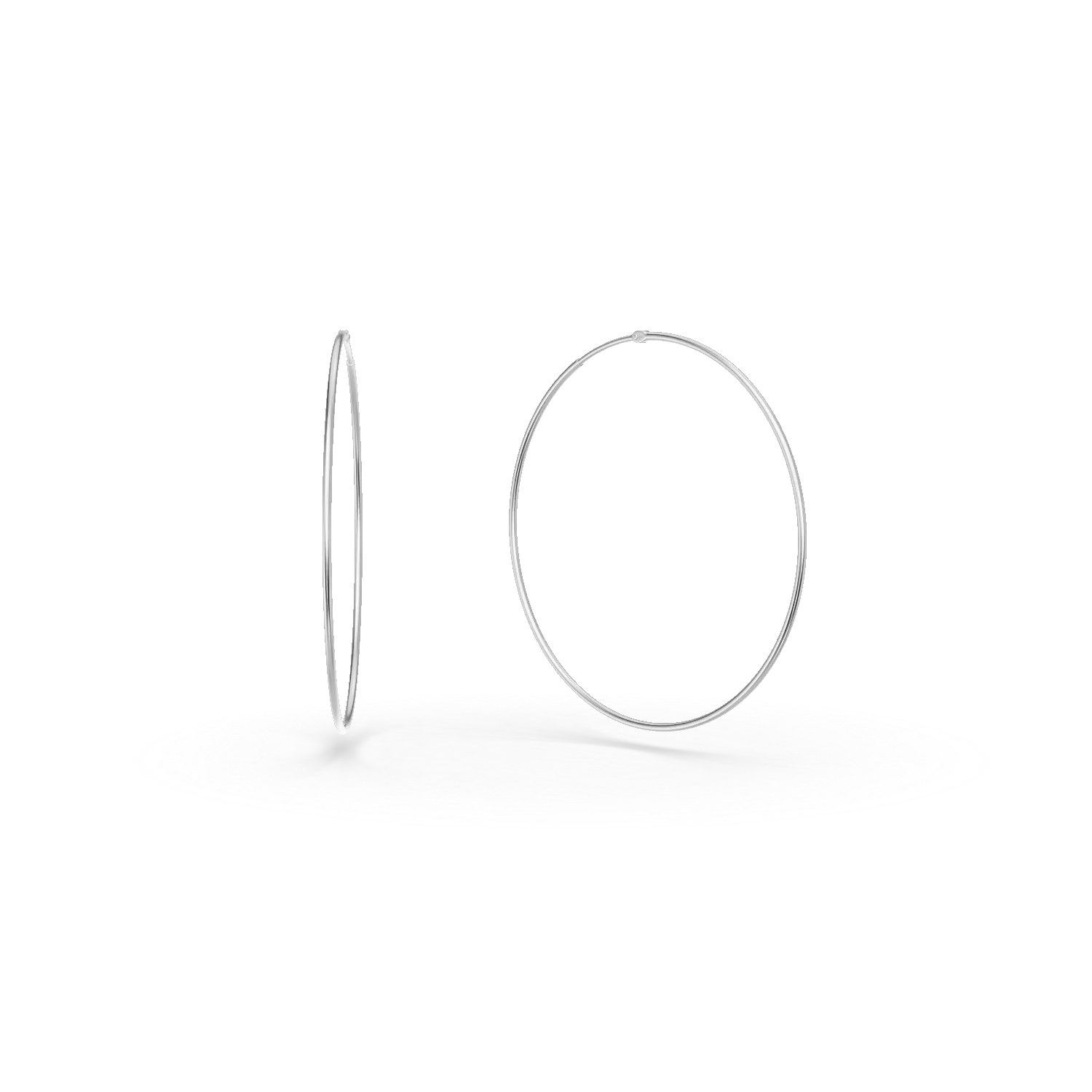 Cercei hoop din argint - Imagine 1