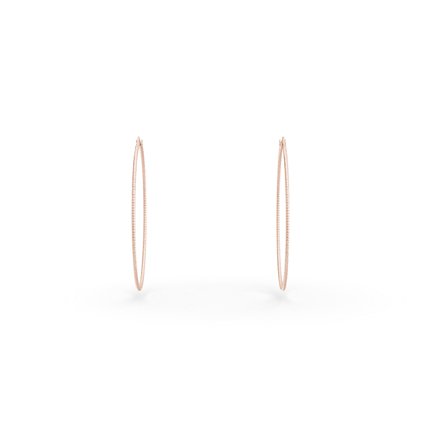 Cercei hoop din argint roz